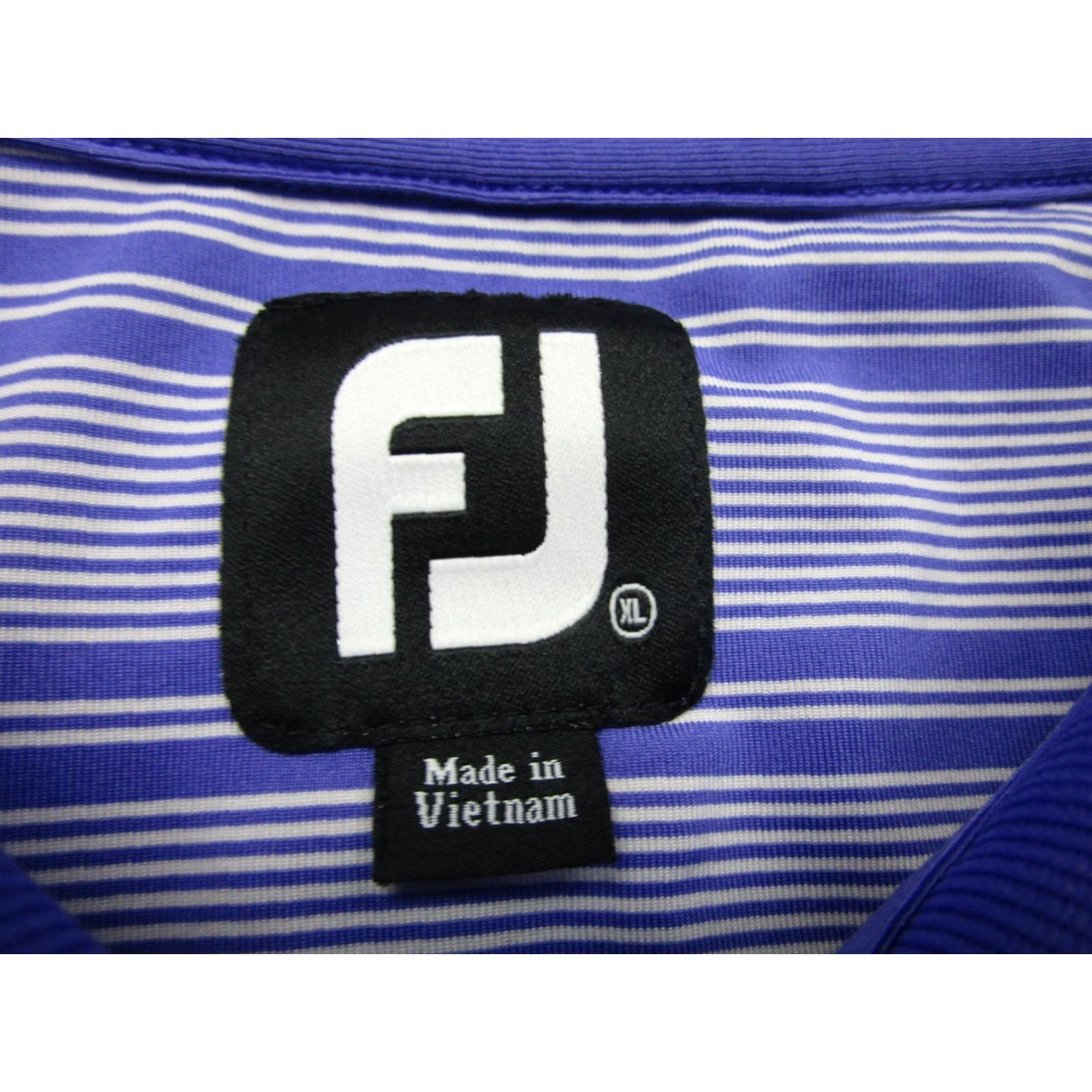 Footjoy FootJoy Polo Shirt Mens XL Purple Striped Deer Logo Golf Casual Short Sleeve Button Collar Performance Summer Size US XL / EU 56 / 4 - 5 Thumbnail
