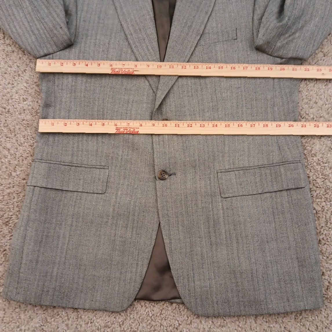Ralph Lauren Lauren Ralph Lauren Blazer Mens 40 Gray Herringbone Silk Wool Blend Single Vent Size 40R - 5 Thumbnail