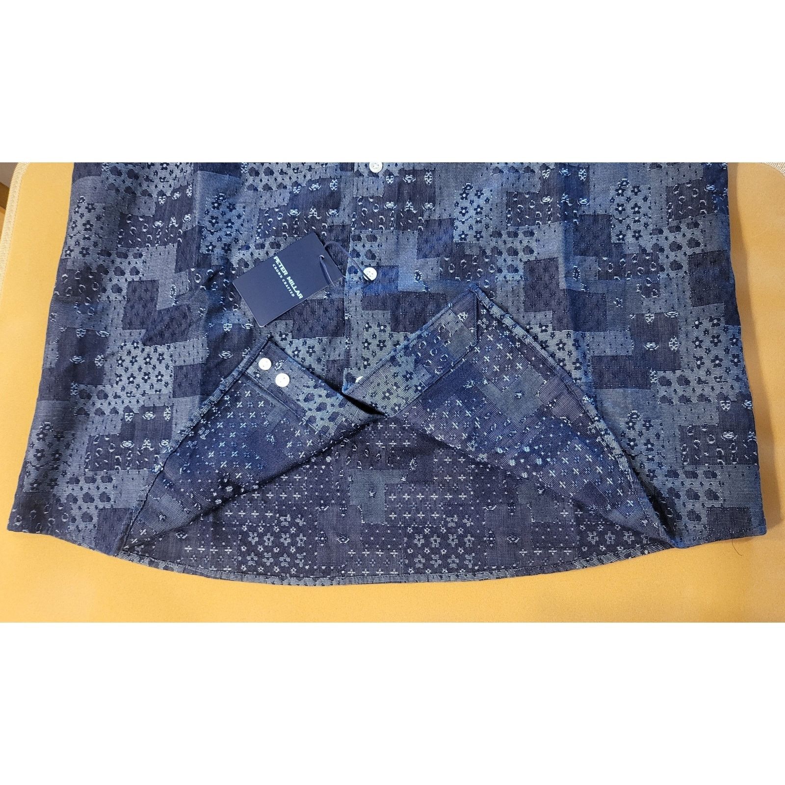 Peter Millar Peter Millar Banks Jacquard Blue Patchwork Shirt M $200 NWT Size US M / EU 48-50 / 2 - 14 Thumbnail