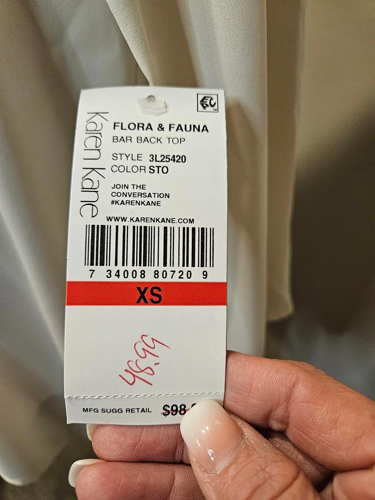 Designer Nwt Karen Kane Women's V-Neck Top with Criss-Cross Back #123 Size S / US 4 / IT 40 - 6 Thumbnail