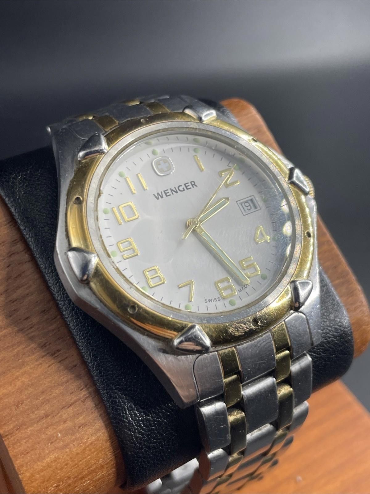 Designer Wenger 7311 Swiss Made Quartz Silver & Gold Tone New Battery Size ONE SIZE - 1 Thumbnail