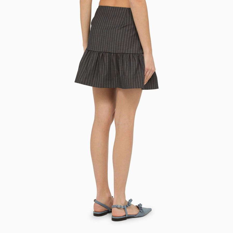 Ganni o1d2blof0824 Mini Skirt in Grey Size 26" / US 2 / IT 38 - 4 Thumbnail
