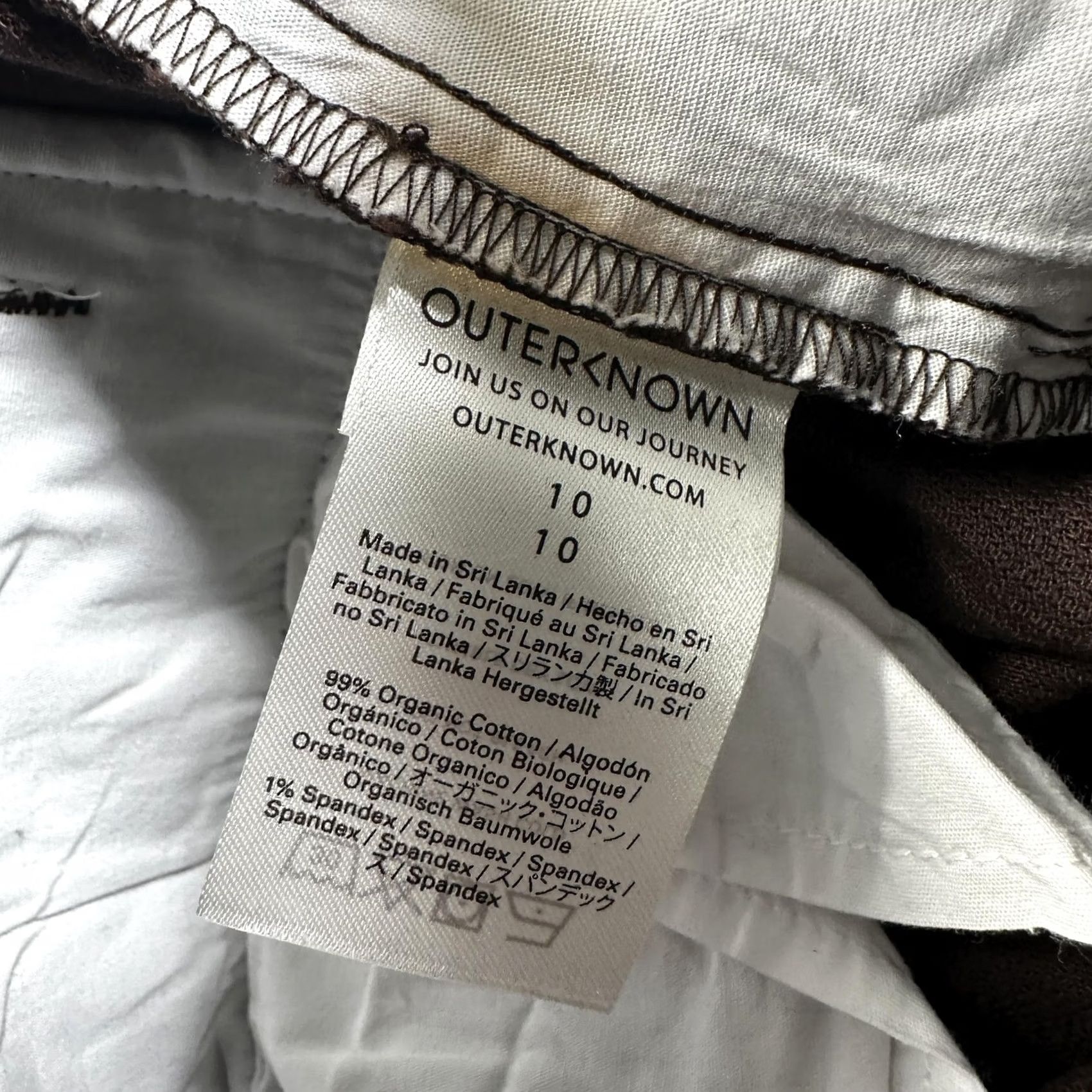 Outerknown Outerknown Corduroy Pants Womens 10 Brown Straight Leg Chino Stretch Organic Size 32" / US 10 / IT 46 - 7 Thumbnail
