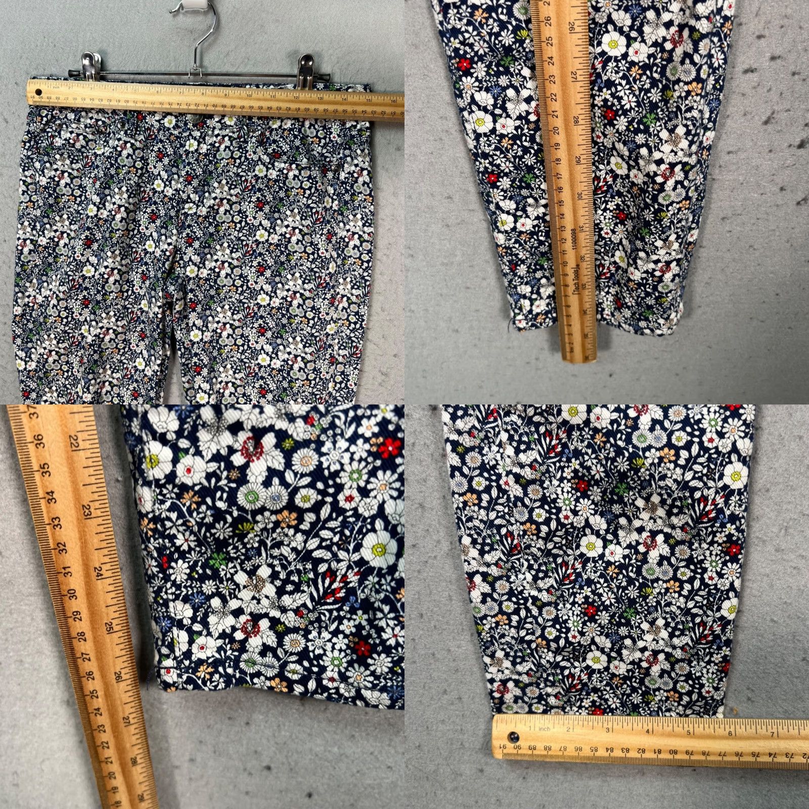 J.Crew J.CREW Toothpick Ankle Pants Floral Print Cotton Blend Skinny 28 Blue Womens Jeans Pants Size 28 Inseam 27""" Size 28" / US 6 / IT 42 - 8 Thumbnail