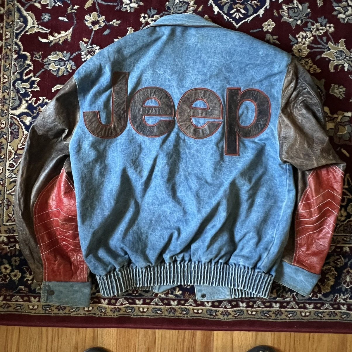 Jeff Hamilton VTG Jeff Hamilton Jeep Denim Leather Jacket Med Size US M / EU 48-50 / 2 - 1 Thumbnail