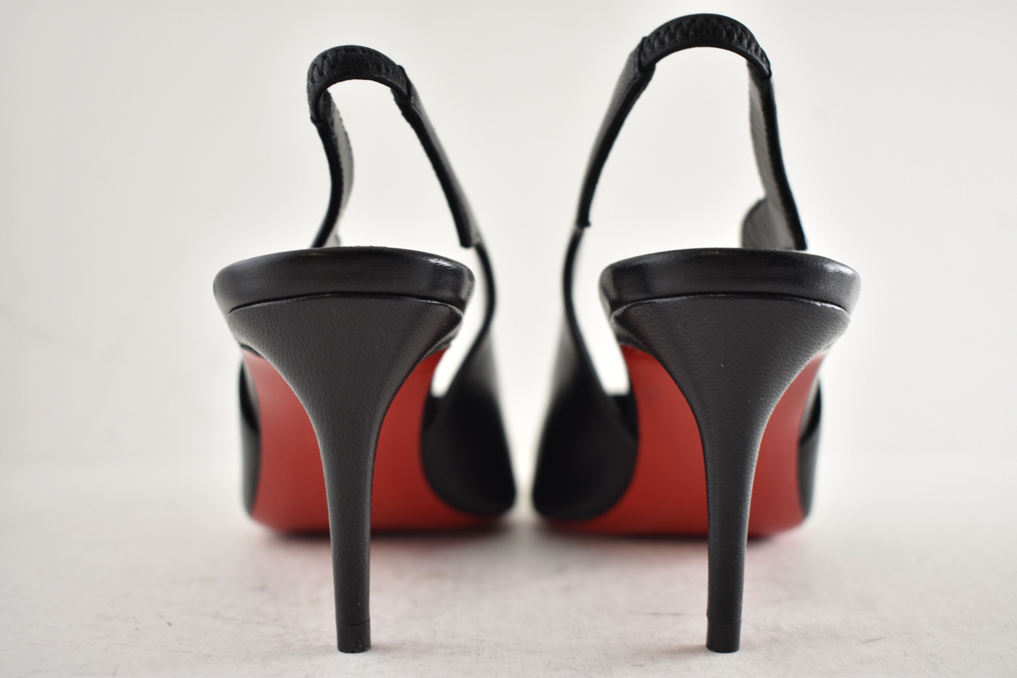 Christian Louboutin Hot Chick Sling 70 Black Nappa Leather Low Heel Pump 36.5 Size US 6.5 / IT 36.5 - 13 Thumbnail