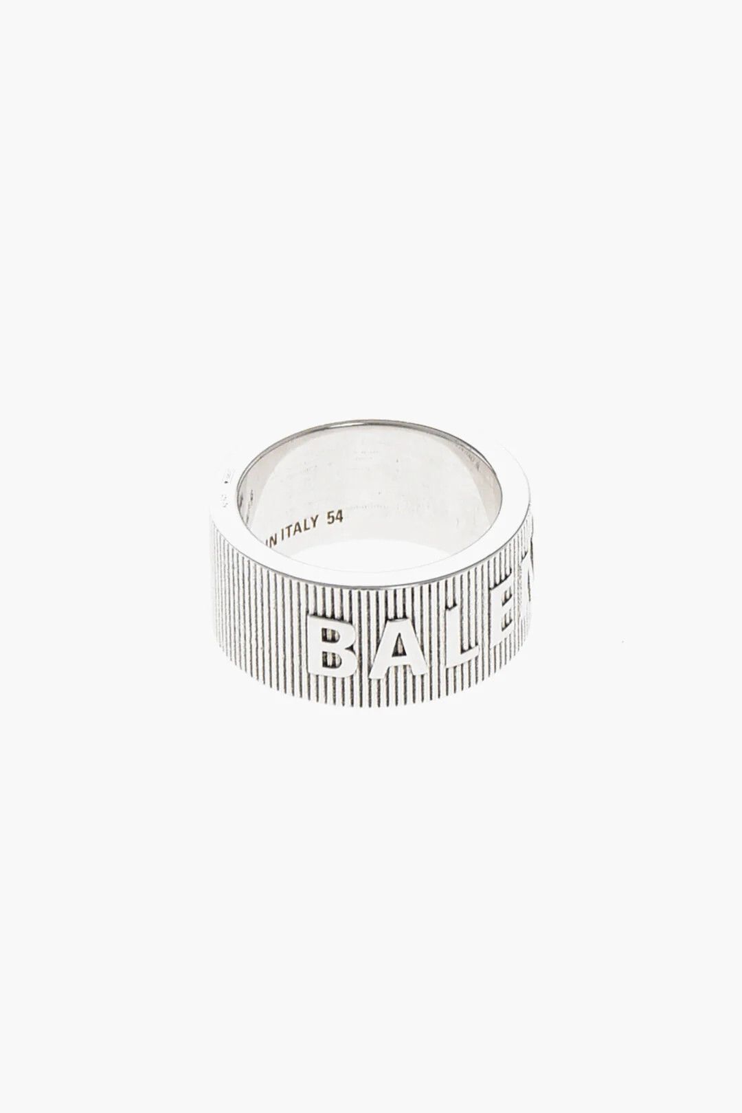 Balenciaga og1mm0426 Size: 54 / Silver Band Ring with Logo in Silver Size ONE SIZE - 1 Thumbnail
