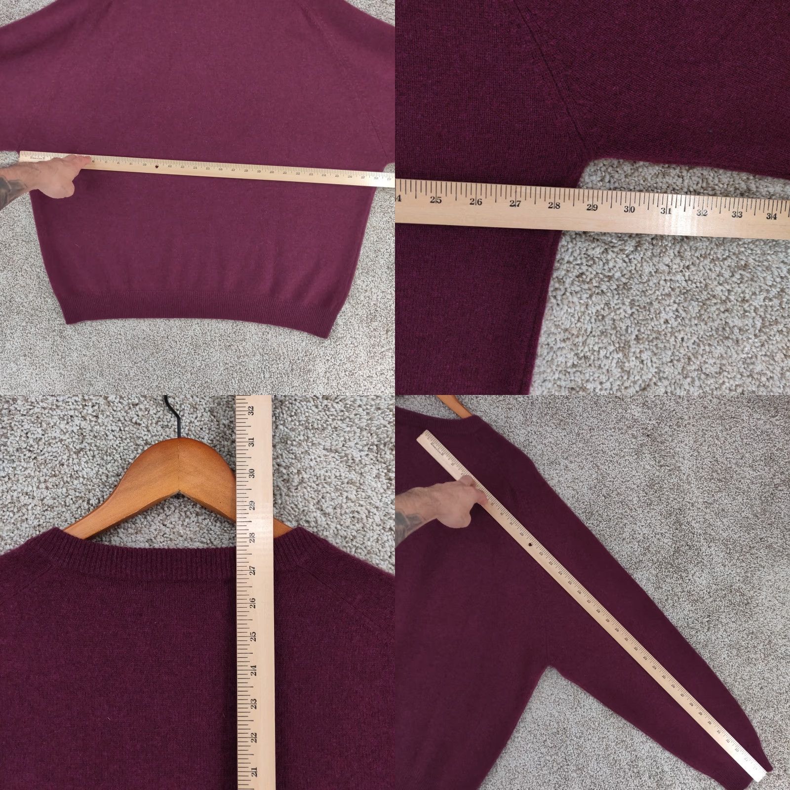 Vintage Woods & Gray Sweater Mens 2XL V Neck 100% Cashmere Pullover Red/Maroon Solid Knit All Seasons Casual Fashion" Size US XXL / EU 58 / 5 - 8 Thumbnail