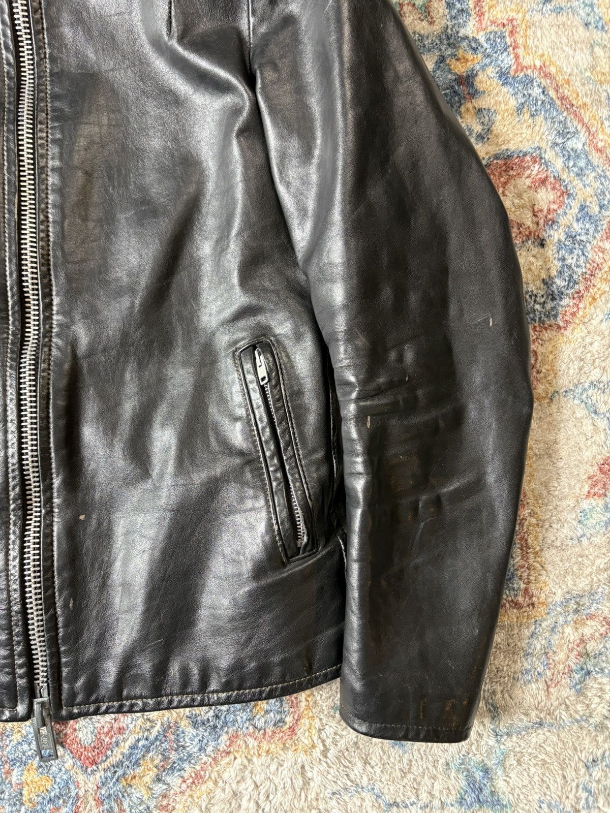Vintage Vintage 80s Black Zip-up Leather Jacket Medium Size M / US 6-8 / IT 42-44 - 5 Thumbnail