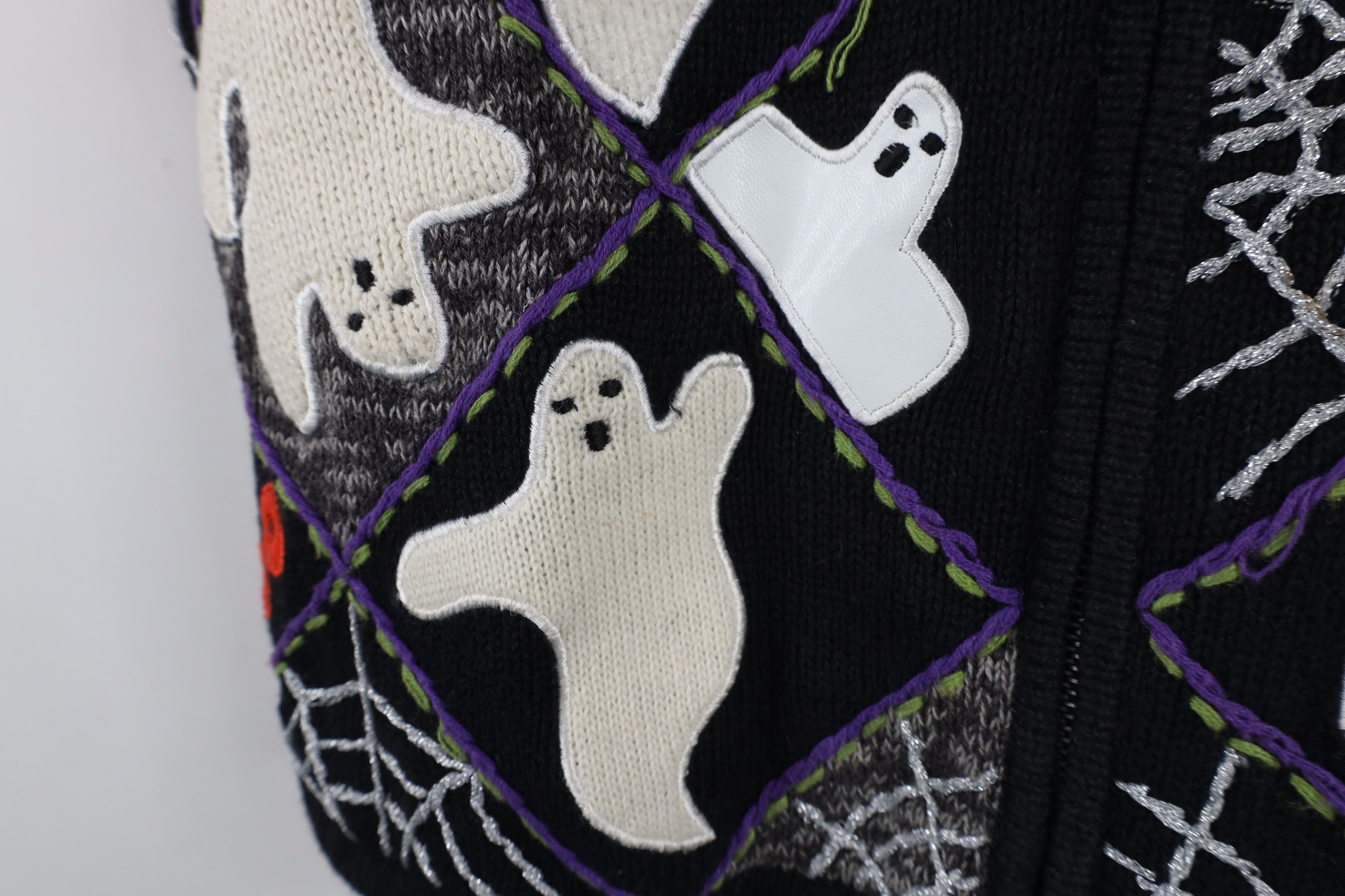 Vintage Vintage 90s Streetwear Ghost Spider Cardigan Sweater Vest Size L / US 10 / IT 46 - 8 Thumbnail