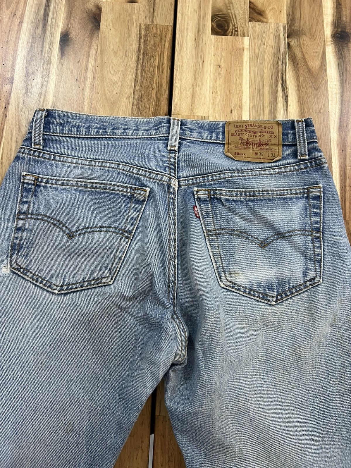 Levi's Vintage 90’s Levis 501XX Small e Non Selvedge Denim Jeans Size US 31 - 13 Thumbnail