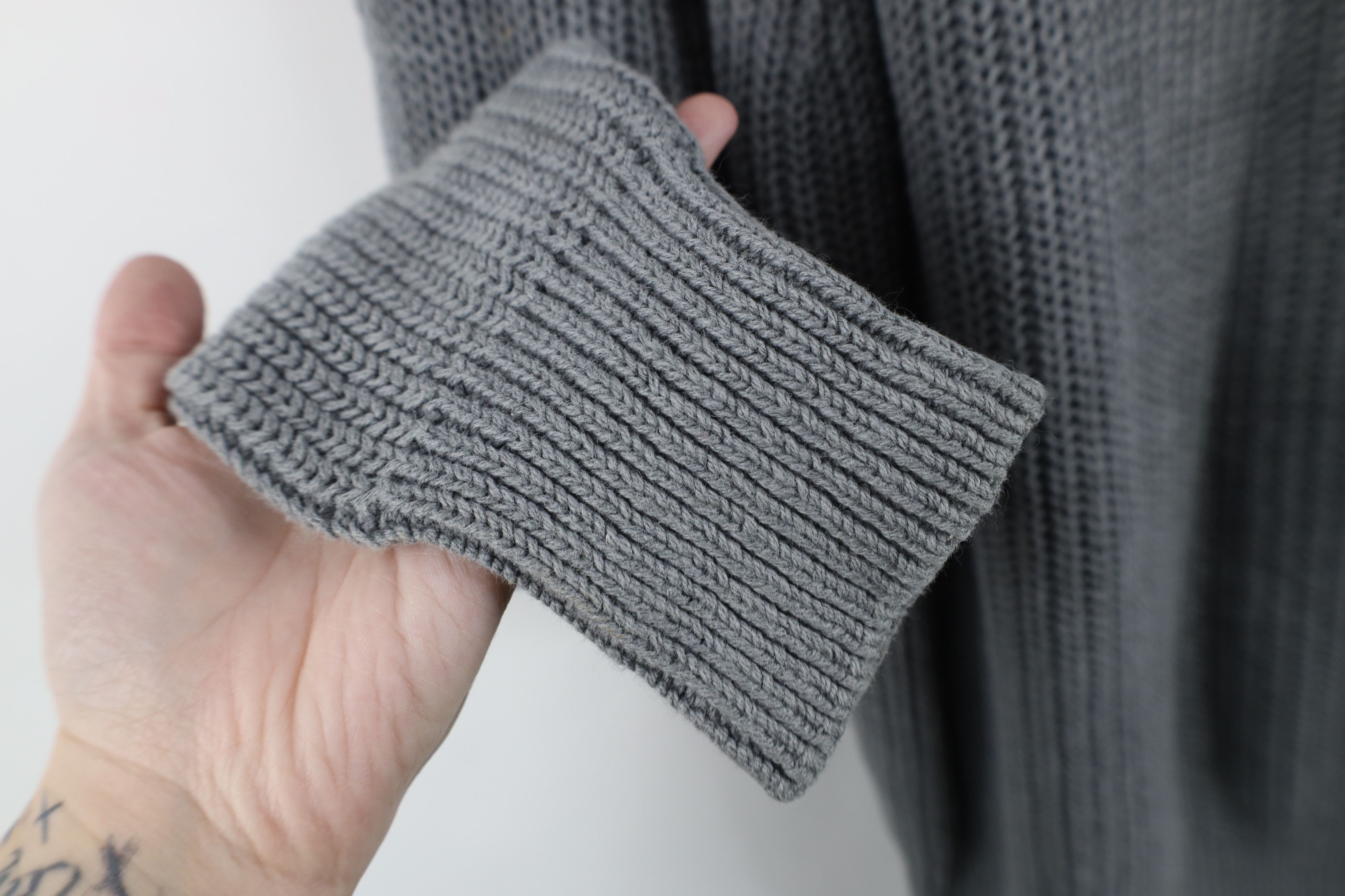 Vintage Vintage 90s Streetwear Ribbed Knit Crewneck Sweater Gray Size XL / US 12-14 / IT 48-50 - 7 Thumbnail
