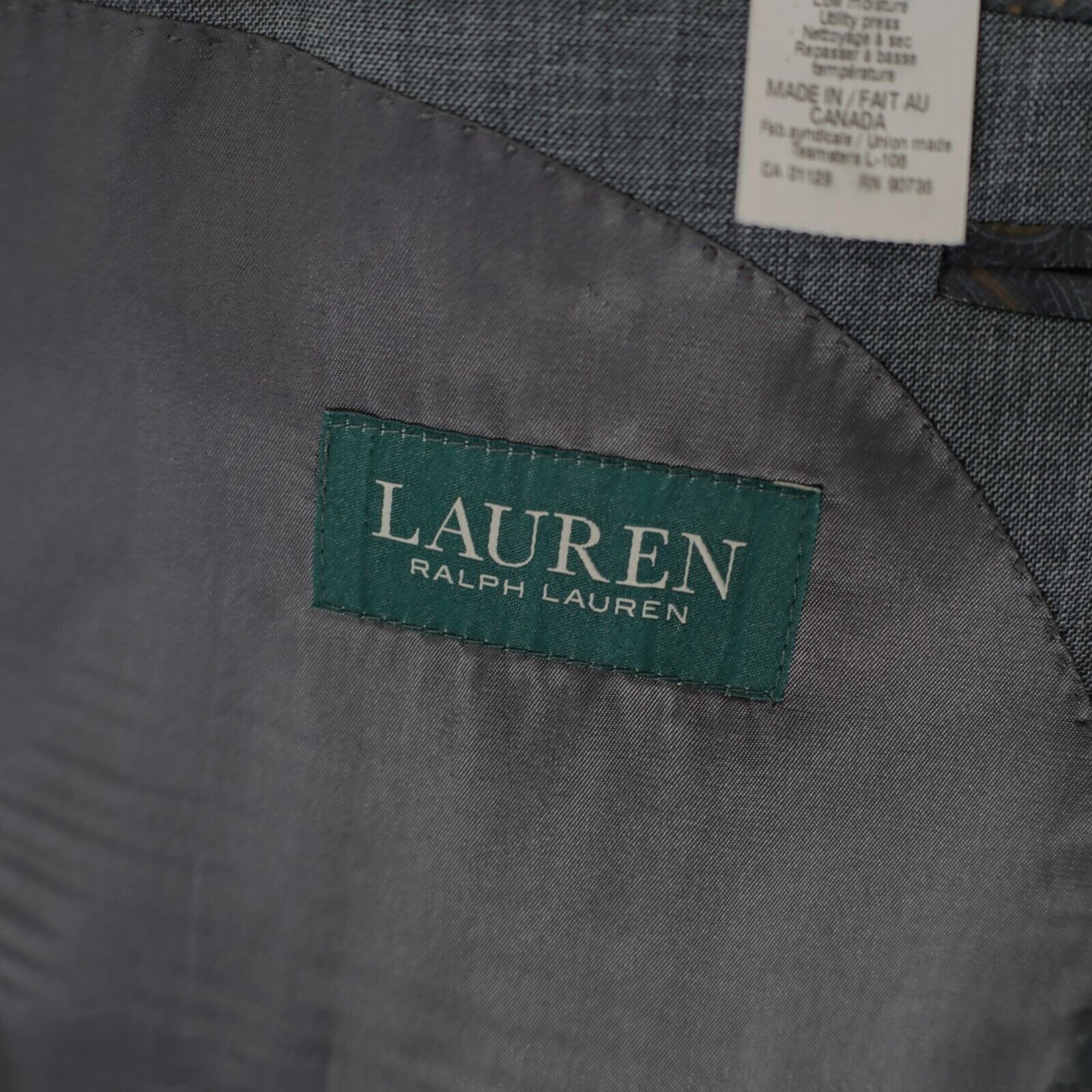 Lauren Ralph Lauren Lauren Ralph Lauren Wool Gray Sharskin 46R Blazer 2 Button T Size 46R - 8 Thumbnail