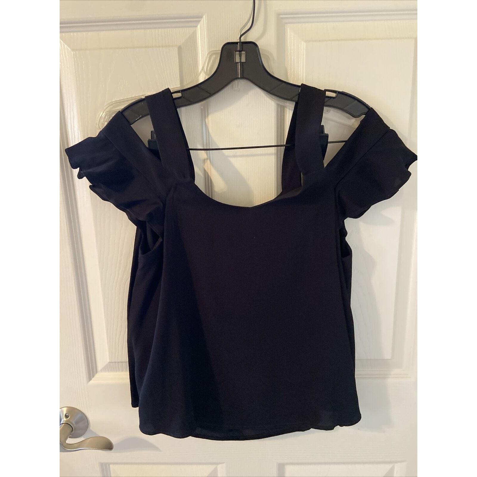 Sanctuary Sanctuary Off Shoulder Top Blouse Black XS Ruffle Sleeve Size XS / US 0-2 / IT 36-38 - 3 Thumbnail