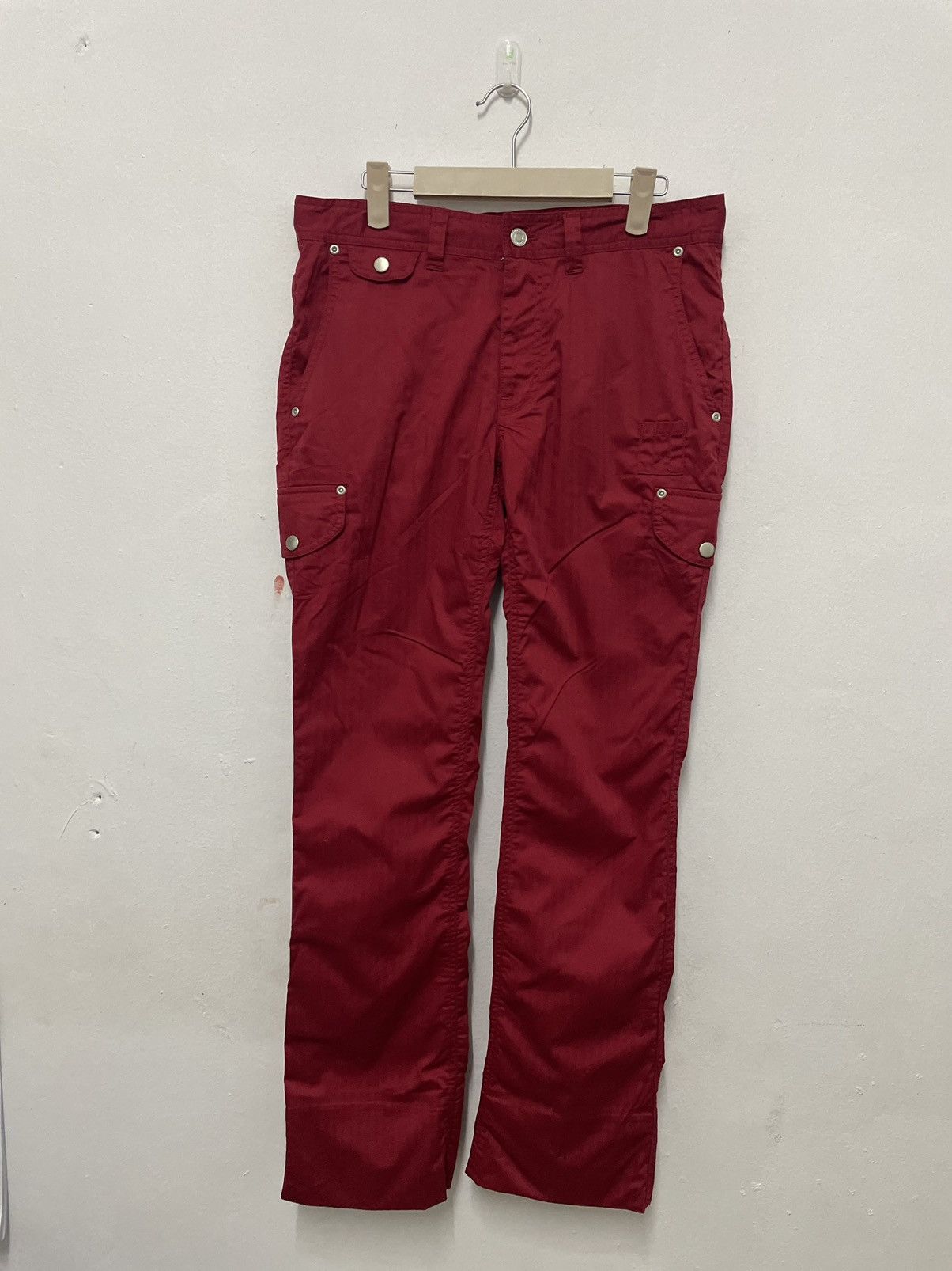 image of Designer Tour Division Cargo Pants For Women in Red (Size 31)