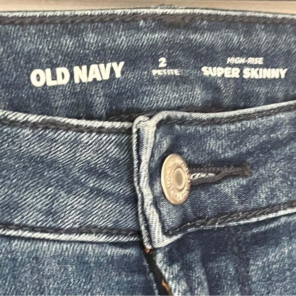 Old Navy Old Navy High Rise Super Skinny Jeans Blue Small 2 Petite Size 24" / US 00 / IT 34 - 4 Thumbnail