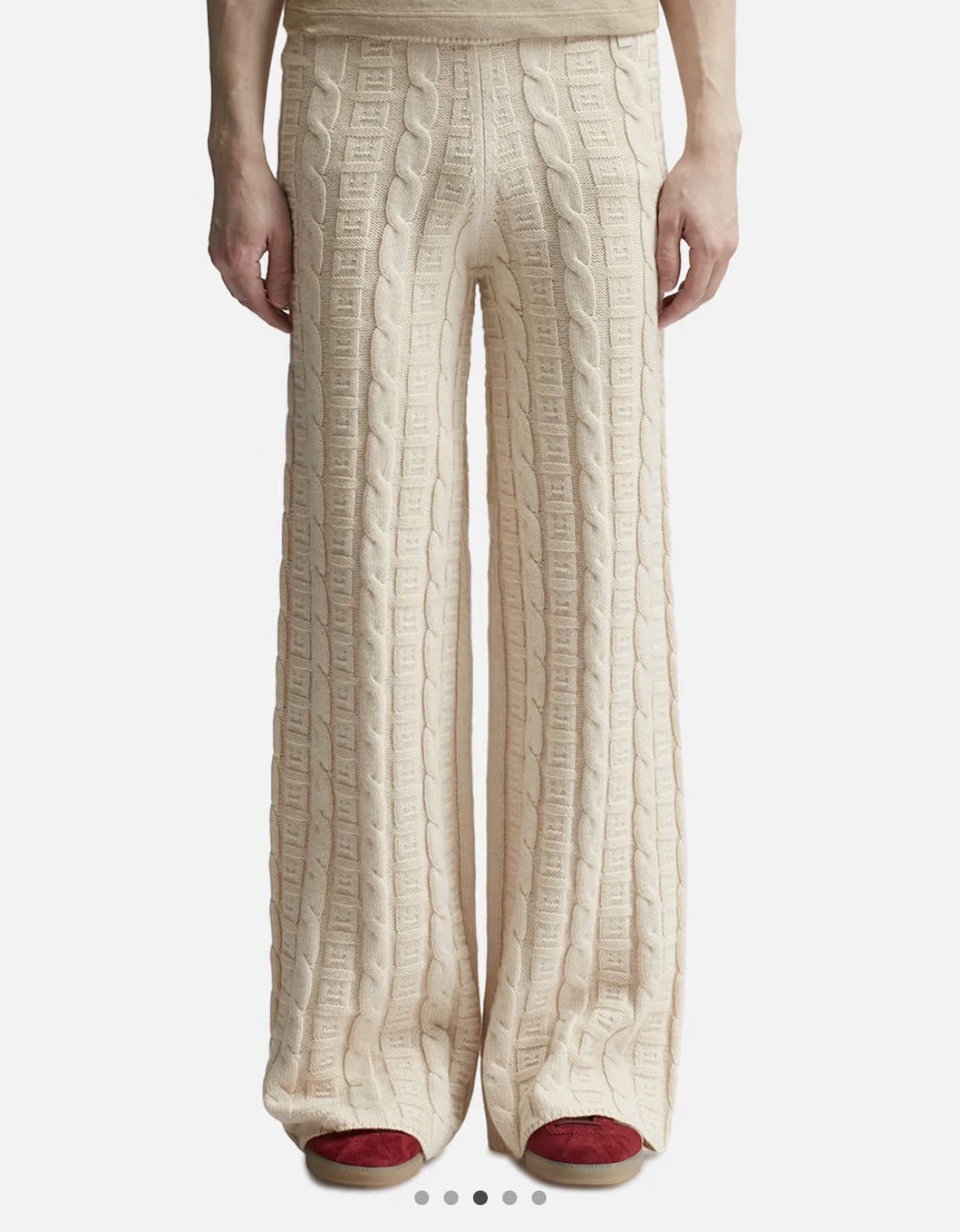 Acne Studios Acne Studios Kong Face Cables Pants in Oatmeal Melange Size 28" / US 6 / IT 42 - 1 Thumbnail