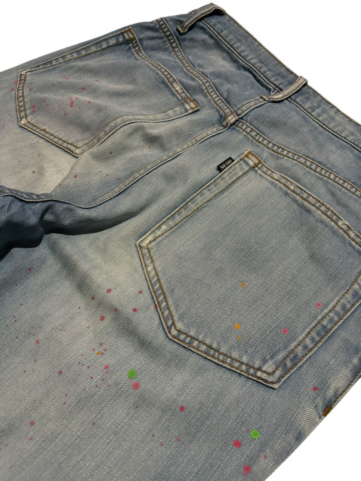Issey Miyake × Ne-Net Vtg Deadstock Issey Miyake Ne-Net Paint Splash Jeans Denim Size US 30 / EU 46 - 7 Thumbnail
