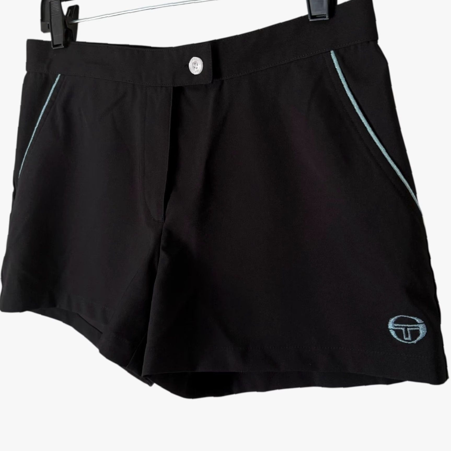 Vintage Sergio-Taccinni S-tech Tennis Shorts Black Women's M Athletic Activewear Size 32" / US 10 / IT 46 - 2 Thumbnail
