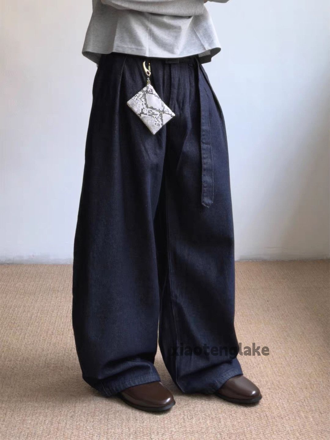 Jean ltx vintage loose baggy wide Leg flared pleated jeans Size US 34 / EU 50 - 6 Thumbnail