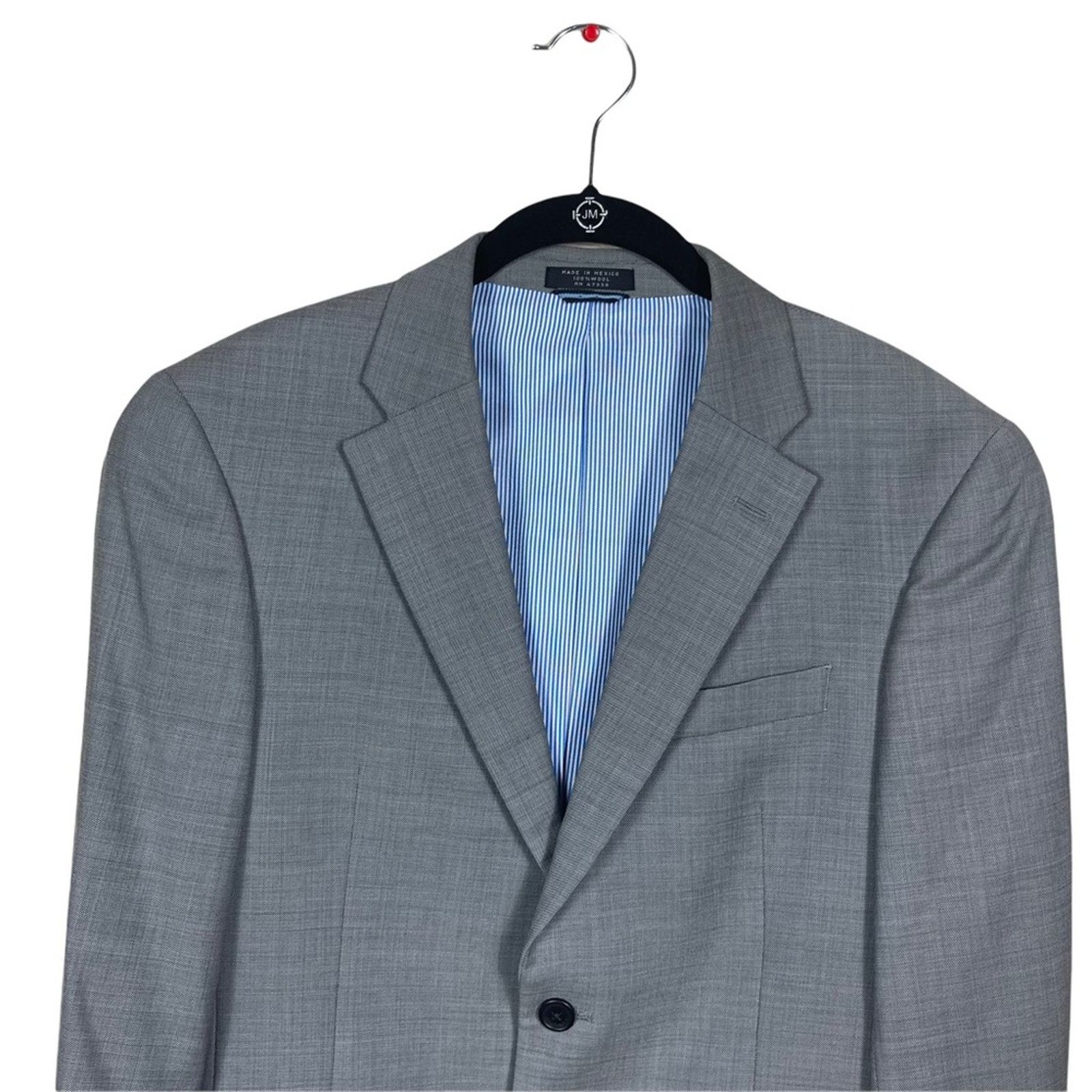 Tommy Hilfiger Tommy Hilfiger 2 Button Notch Collar Wool Blazer Gray 36 S Size 36S - 2 Thumbnail