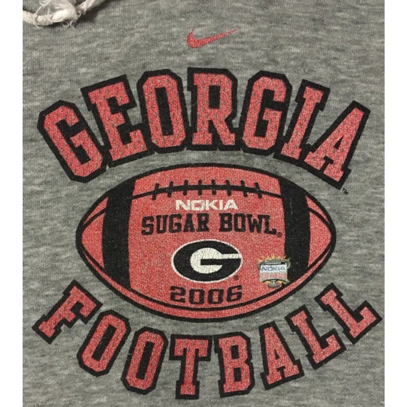 Travis Scott VINTAGE Nike Center Swoosh Georgia Football Hoodie L Gray 90s Grunge Sugar Bowl Men Large Football USA College Retro Sport Mens Size US L / EU 52-54 / 3 - 3 Thumbnail