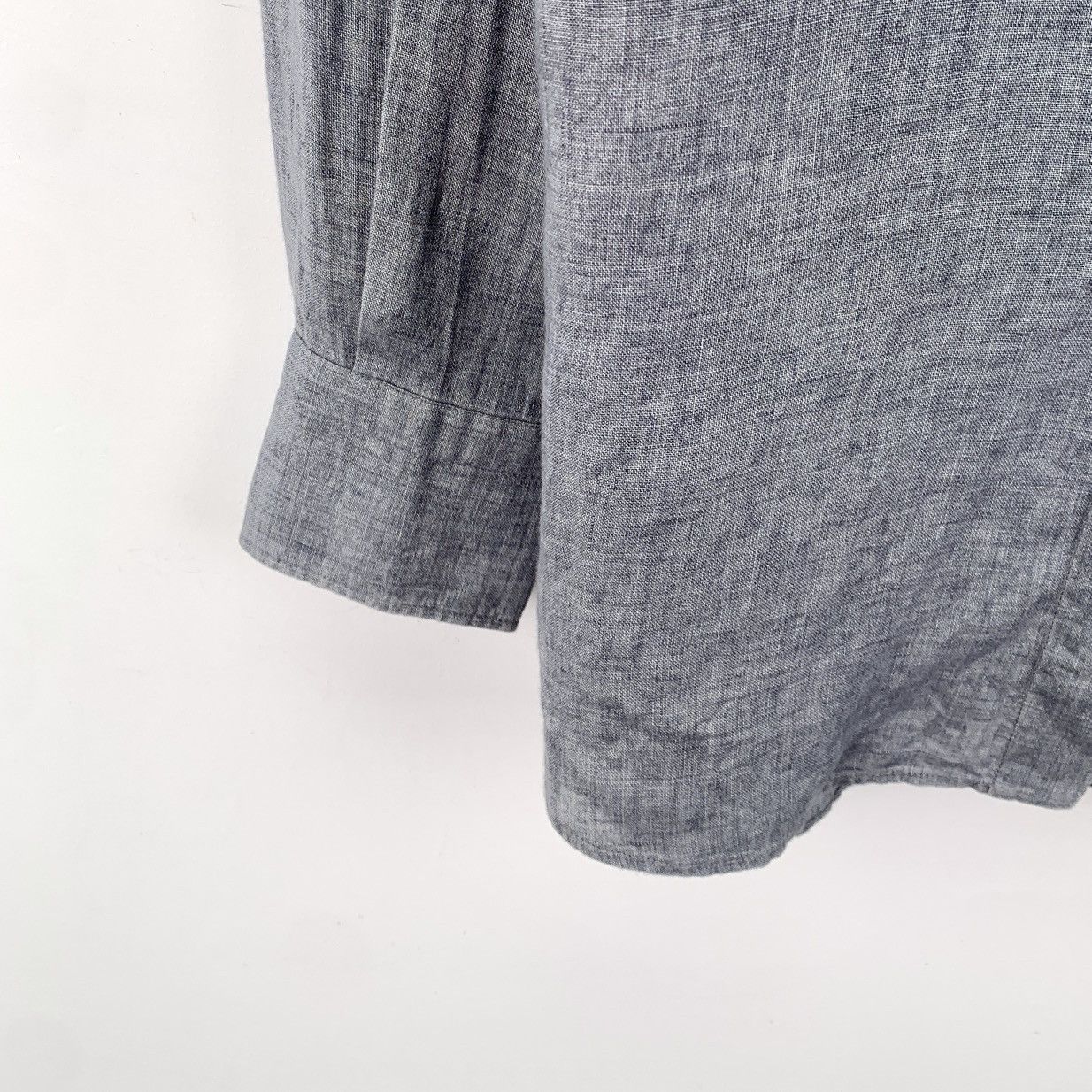 Loro Piana Loro Pian Grey Linen Collared Long Sleeve Shirt K26WX Size US XXS / EU 40 - 4 Thumbnail