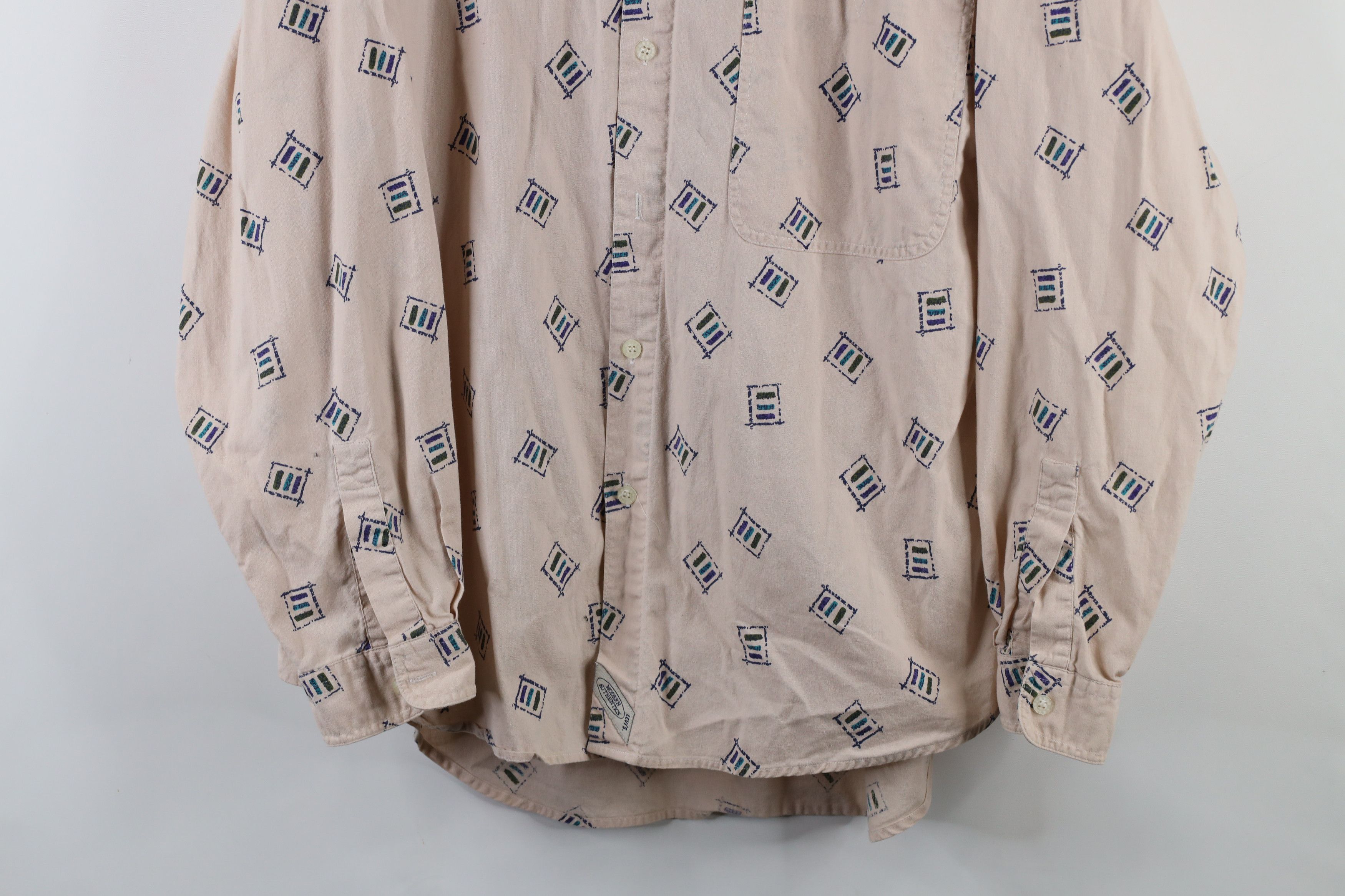 Levi's × Vintage Vintage 90s Levis Abstract Geometric Collared Button Shirt Size US XL / EU 56 / 4 - 3 Thumbnail