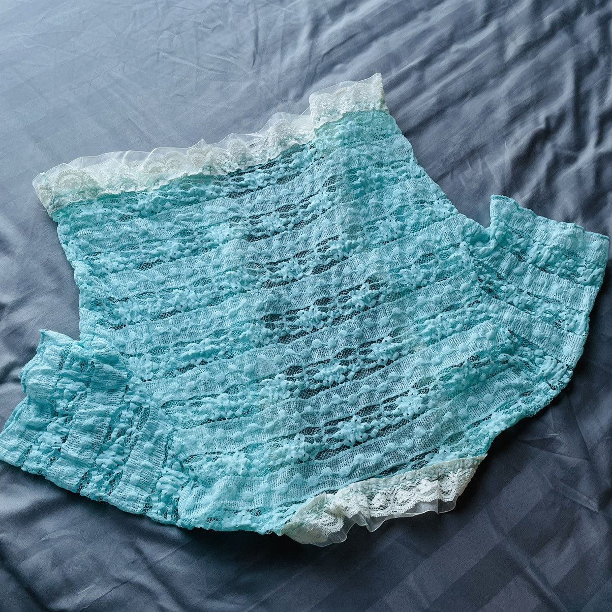 If Six Was Nine × Japanese Brand Japanese Floral Lace Cropped Vest Size M / US 6-8 / IT 42-44 - 3 Thumbnail