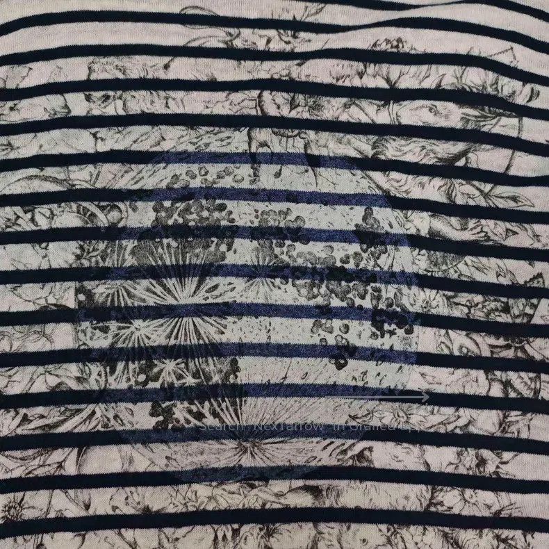 Dior Dior Dark blue and white striped plant pattern sweater Size XXS / US 00 / IT 34 - 7 Thumbnail
