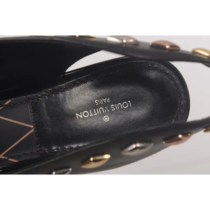 Louis Vuitton Louis Vuitton Black Pointed Toe Heels with Diamond Design - Size US 8 / IT 38 - 8 Thumbnail