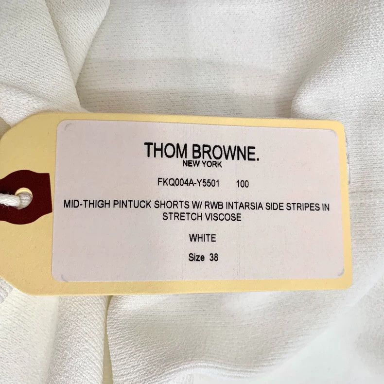 Thom Browne Thom Browne White striped laced casual shorts Size US 38 / EU 54 - 7 Thumbnail