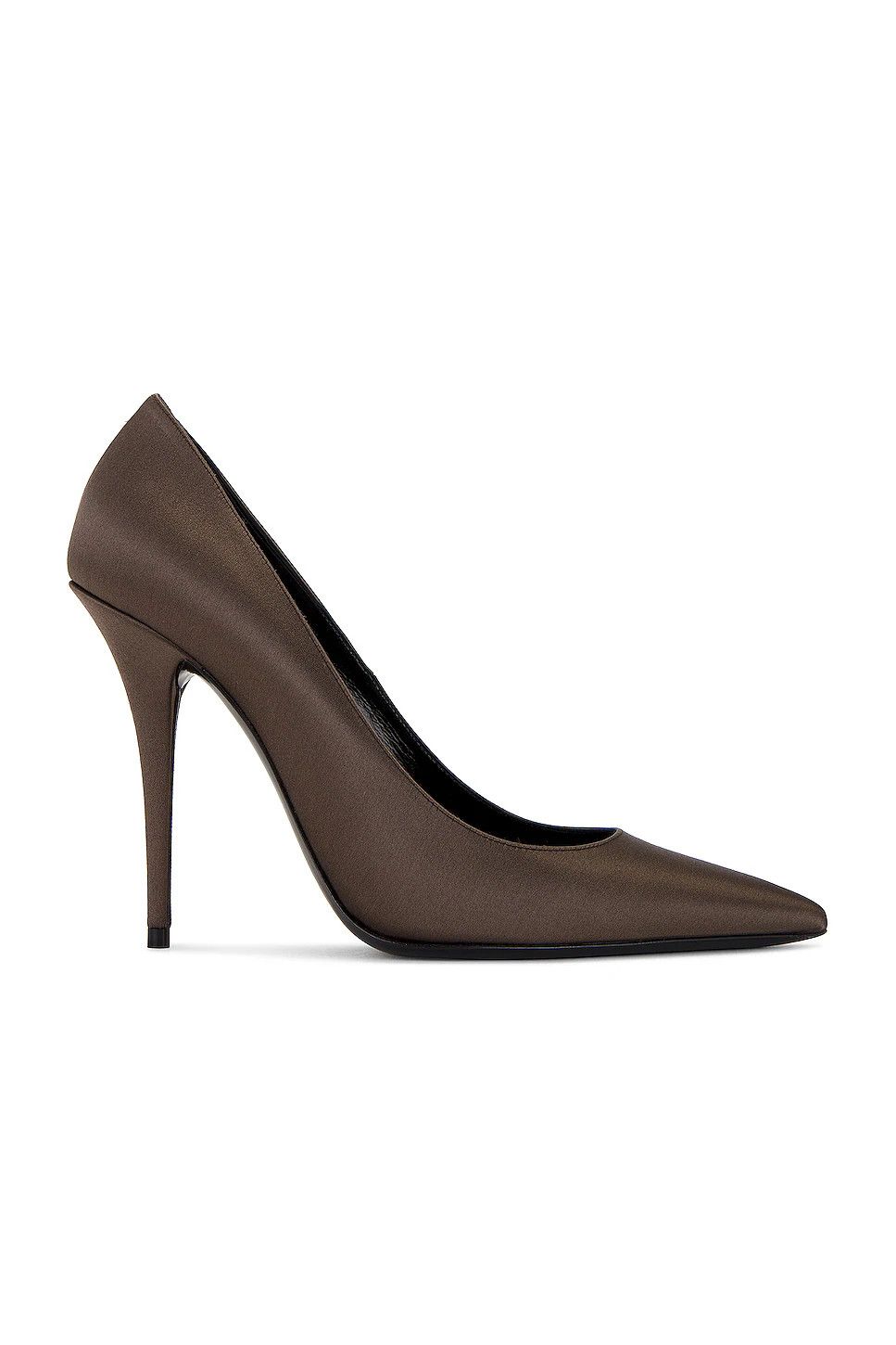 Saint Laurent Paris oc11z1125 Instinct Pumps in Satin Crepe in Roast Brown Size US 8.5 / IT 38.5 - 1 Thumbnail