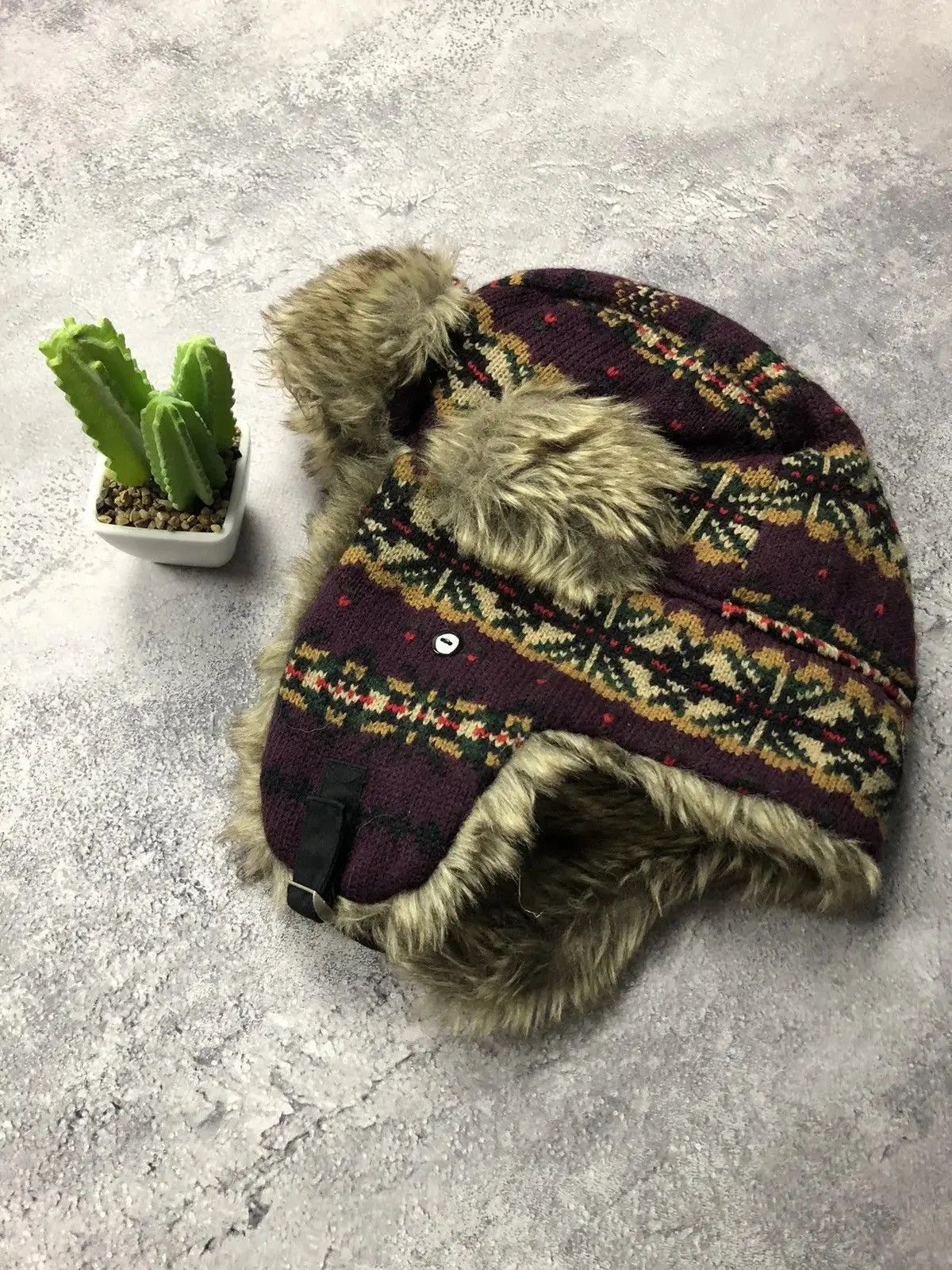 Japanese Brand USHANKA Hat Vintage Hype Mohair Streetwear Japans Style Y2k Size ONE SIZE - 2 Thumbnail