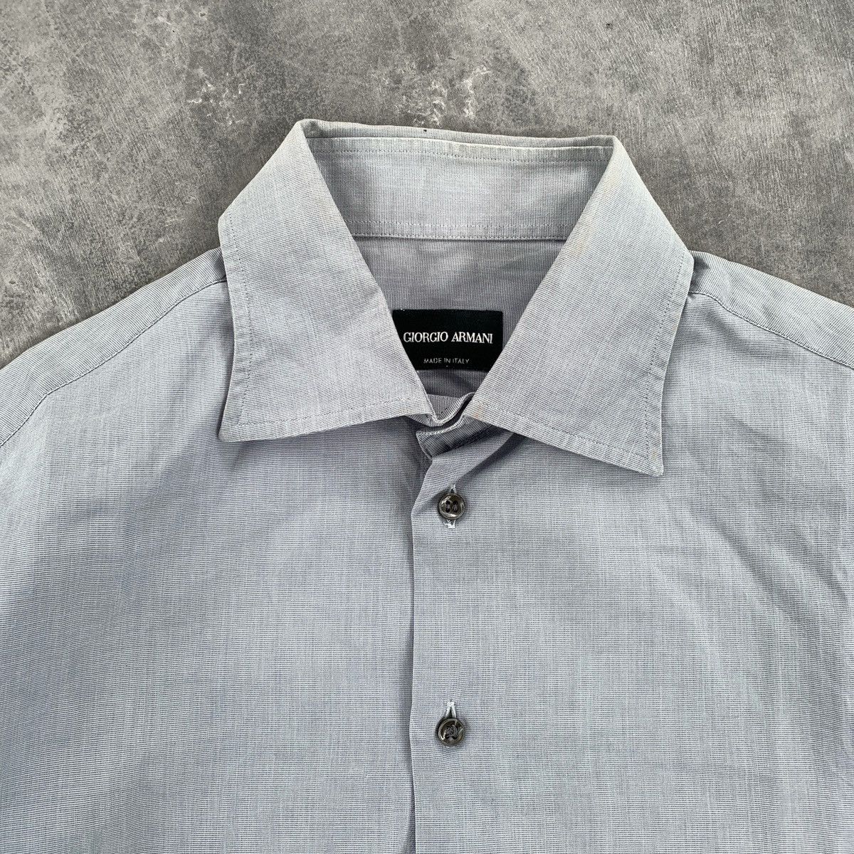 Giorgio Armani Vintage Giorgio Armani Button Ups Gray Shirt Size US M / EU 48-50 / 2 - 3 Thumbnail