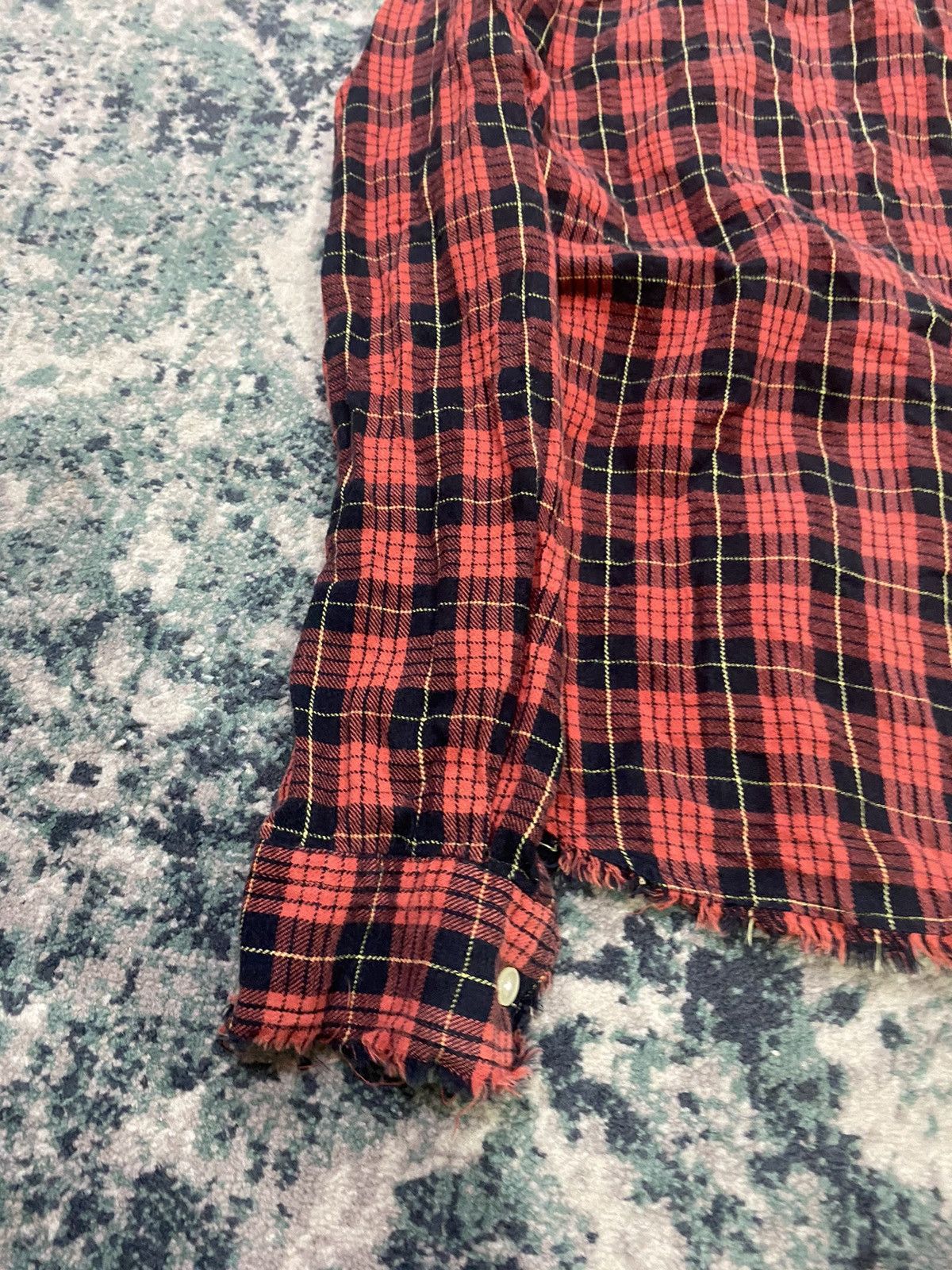 PPFM PPFM Distressed Design Flannel Button Up Shirt Size US L / EU 52-54 / 3 - 17 Thumbnail