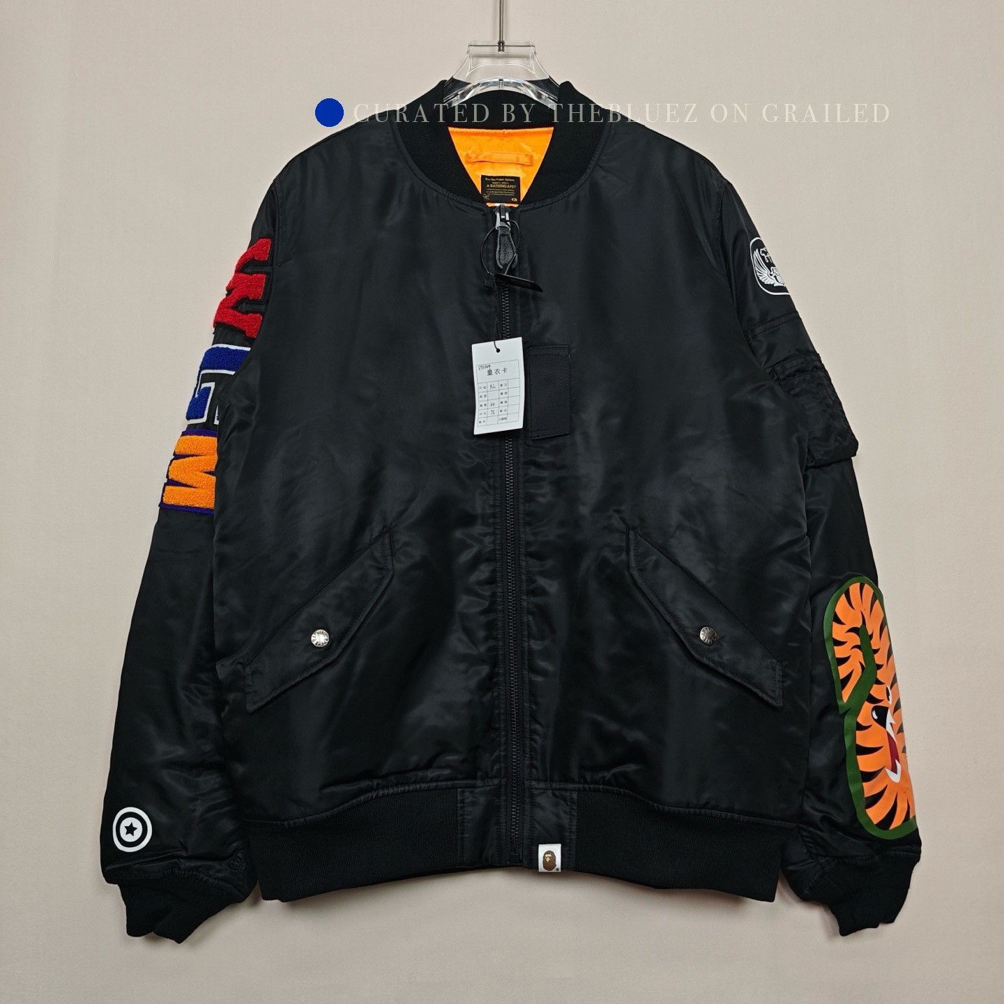 Bape Black Shark Embroidered Bomber Jacket Size US L / EU 52-54 / 3 - 1 Thumbnail