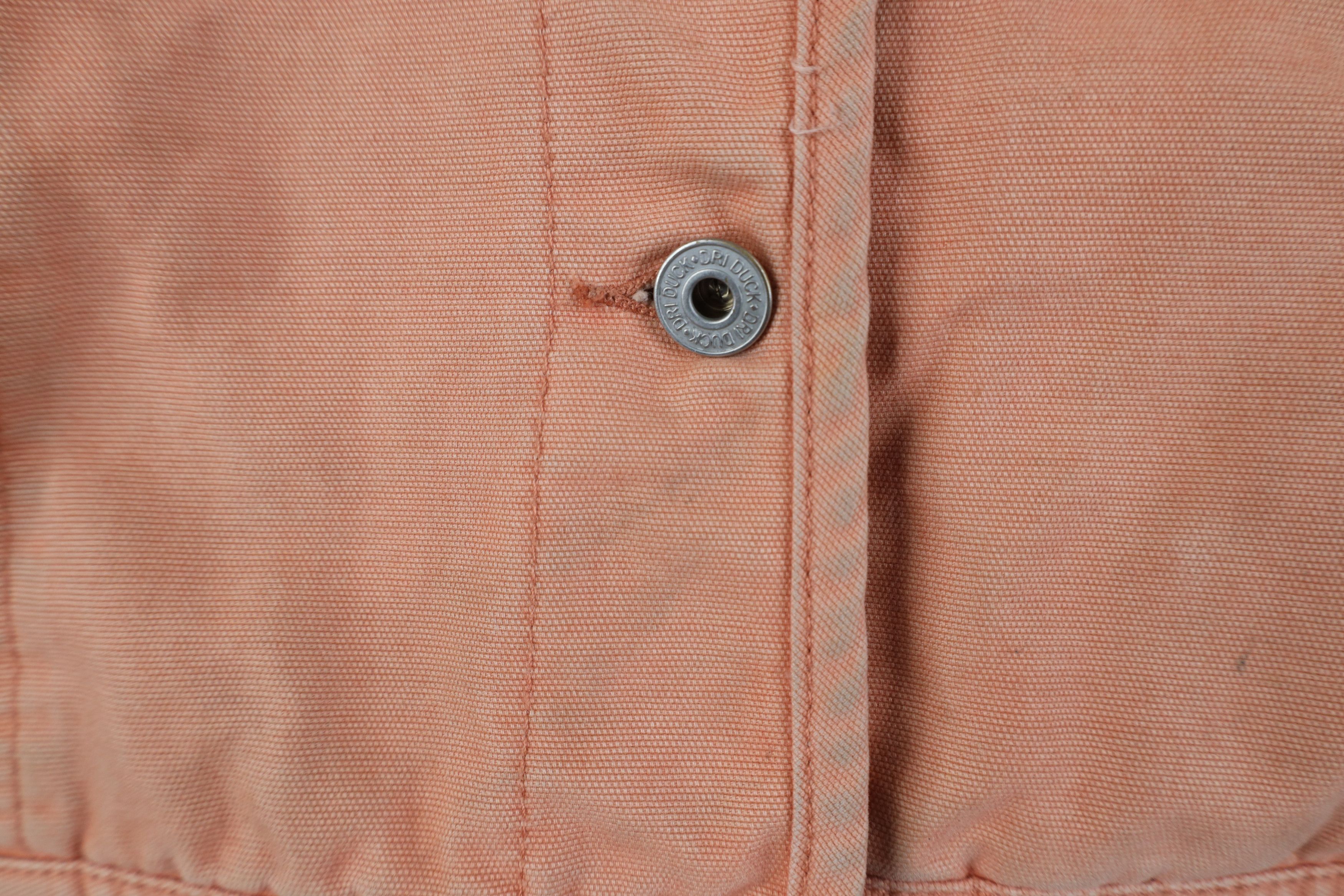 Vintage Vintage Y2K Streetwear Canvas Trucker Jacket Salmon Pink Size L / US 10 / IT 46 - 7 Thumbnail