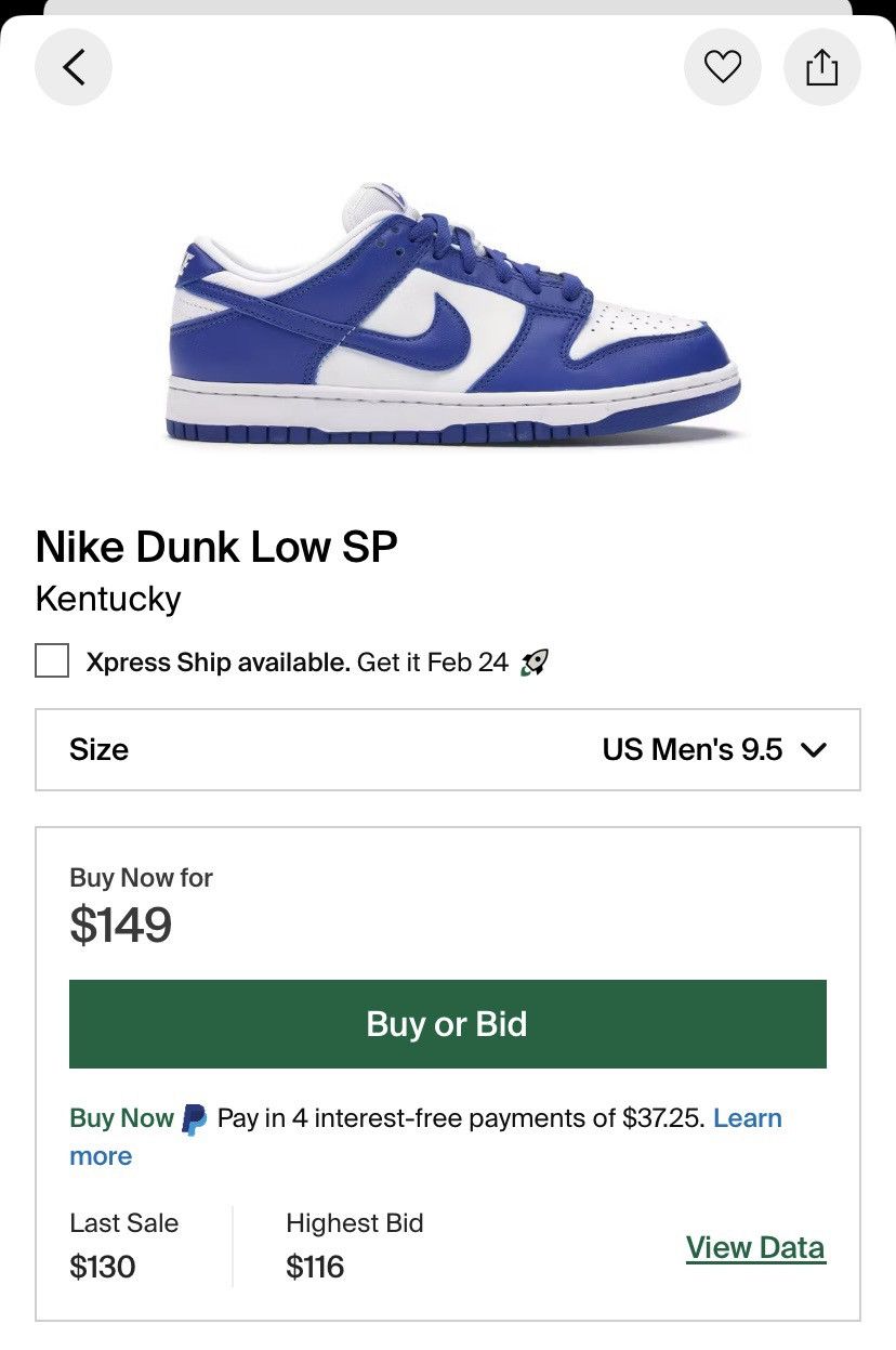 Nike Deadstock Nike Dunk Low SP Kentucky Size 9.5 Size US 9.5 / EU 42-43 - 4 Thumbnail