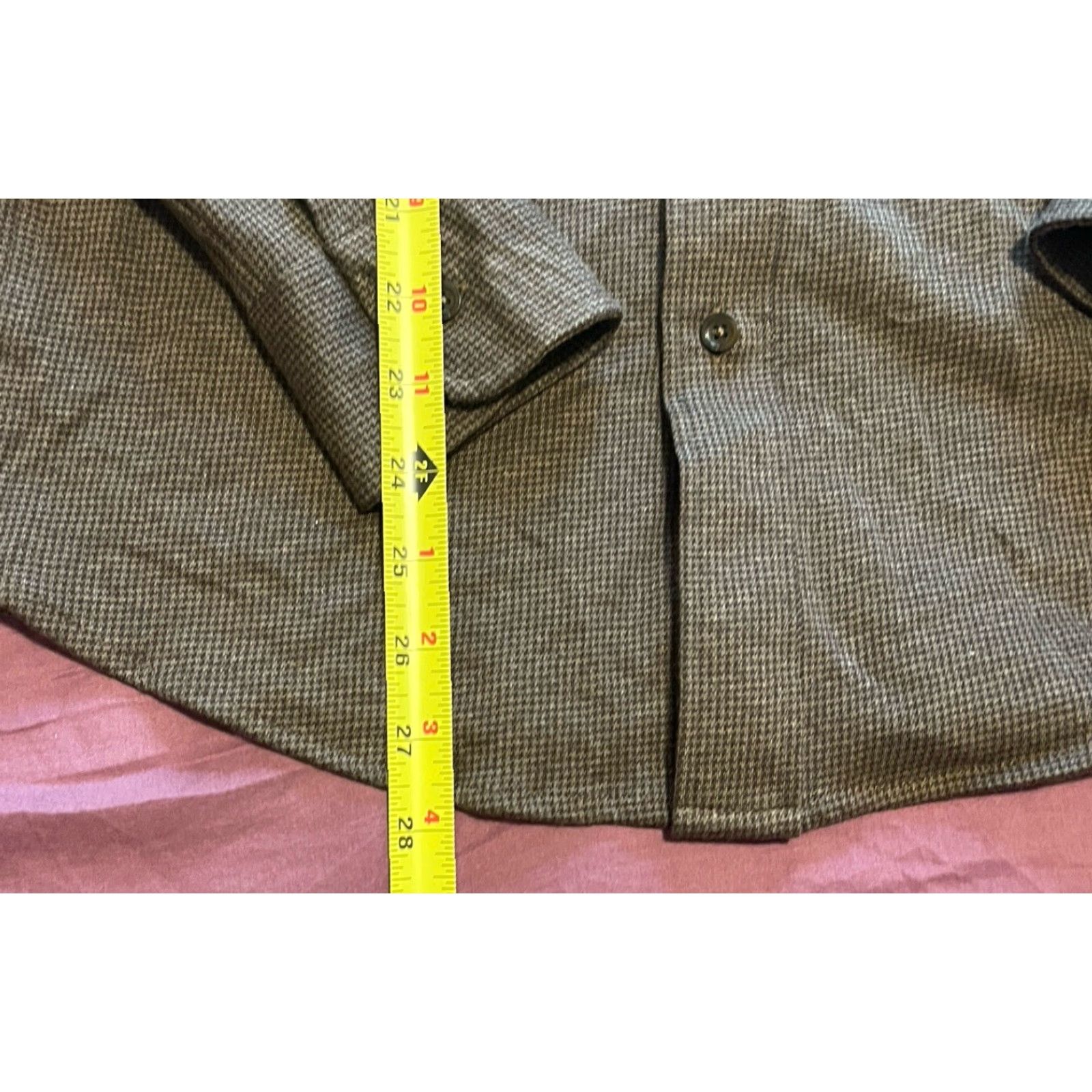 Faherty VINTAGE Faherty Men's Knit Button-Down Shirt XS Brown Houndstooth Sports Size US XS / EU 42 / 0 - 2 Thumbnail