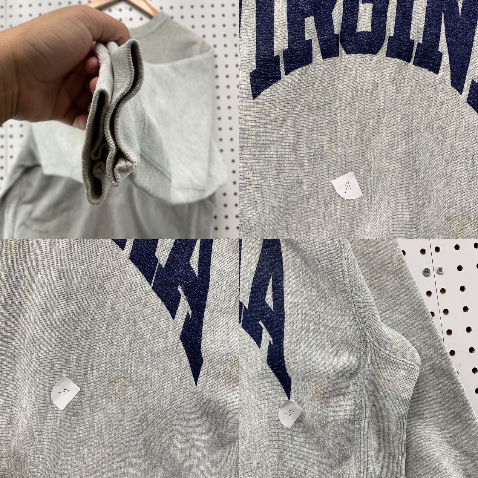 Champion VINTAGE Virginia Cavaliers Sweatshirt Men 2XL Gray Champion Reverse Weave 90s USA University Crew Neck Long Sleeve Pullover Fleece Sweatshirt Mens Size US XXL / EU 58 / 5 - 9 Thumbnail