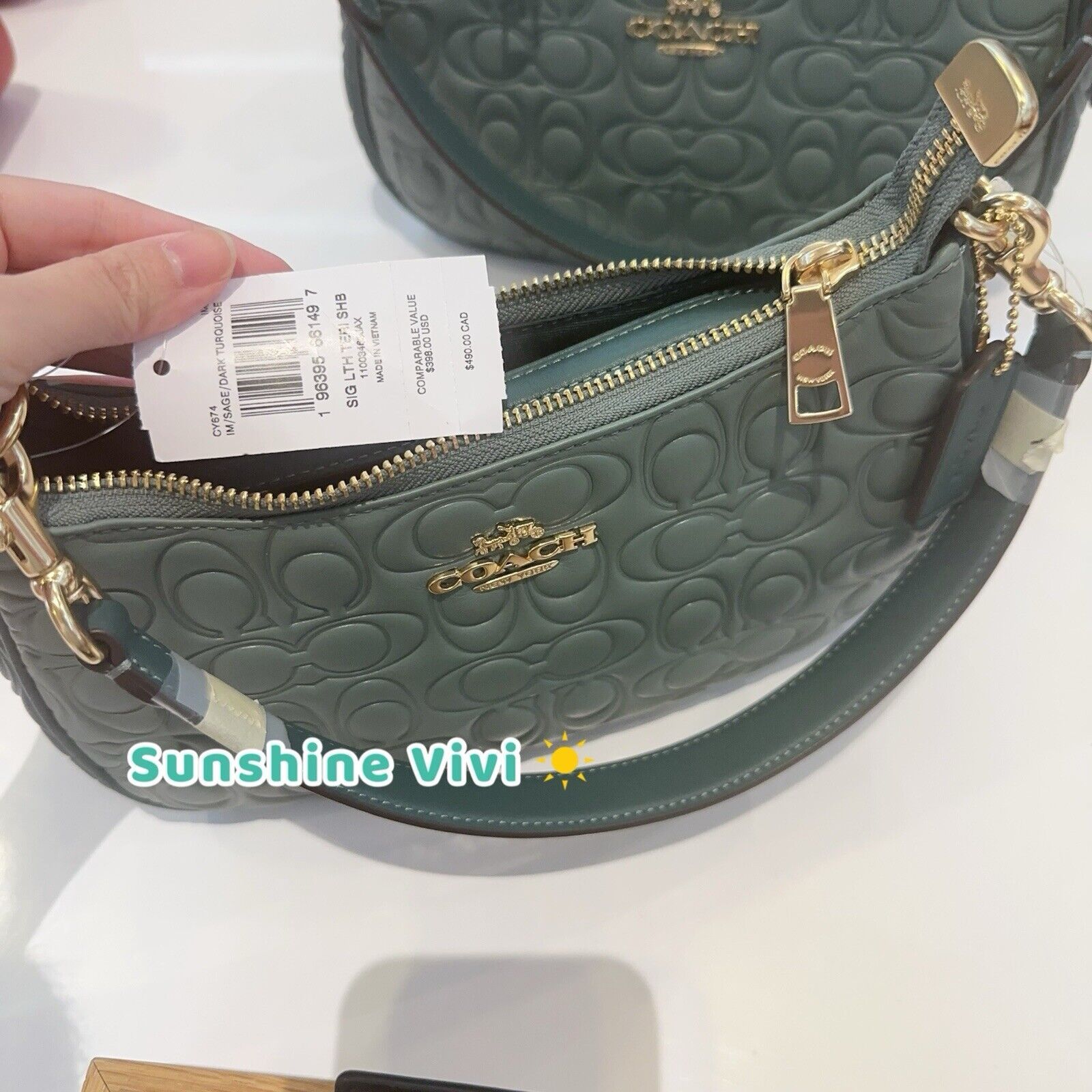 Coach NWT Coach Teri Shoulder Bag In Signature Leather CY674 Size ONE SIZE - 3 Thumbnail
