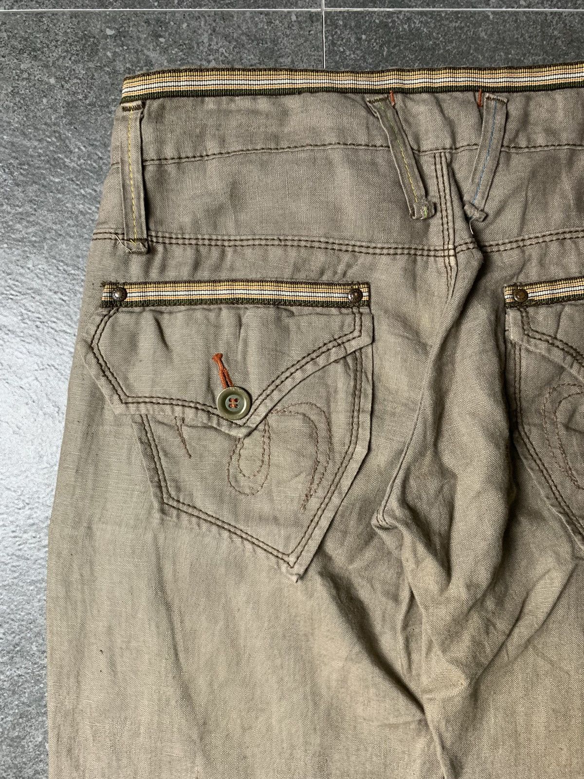 If Six Was Nine 2000s Et Boite Japan Linen Flared Pants Like GOA Size US 27 - 12 Thumbnail