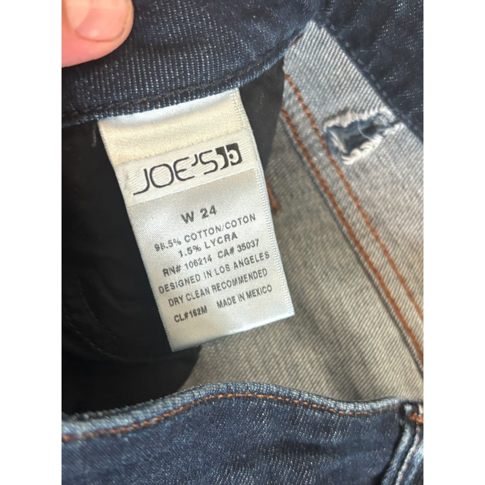 Vintage Joes Jeans Womens 24 Dark Wash Blue Denim Skinny Stretch Casual Pants Jeans 5-Pocket Design Womens Size 42" / US 20 - 3 Thumbnail