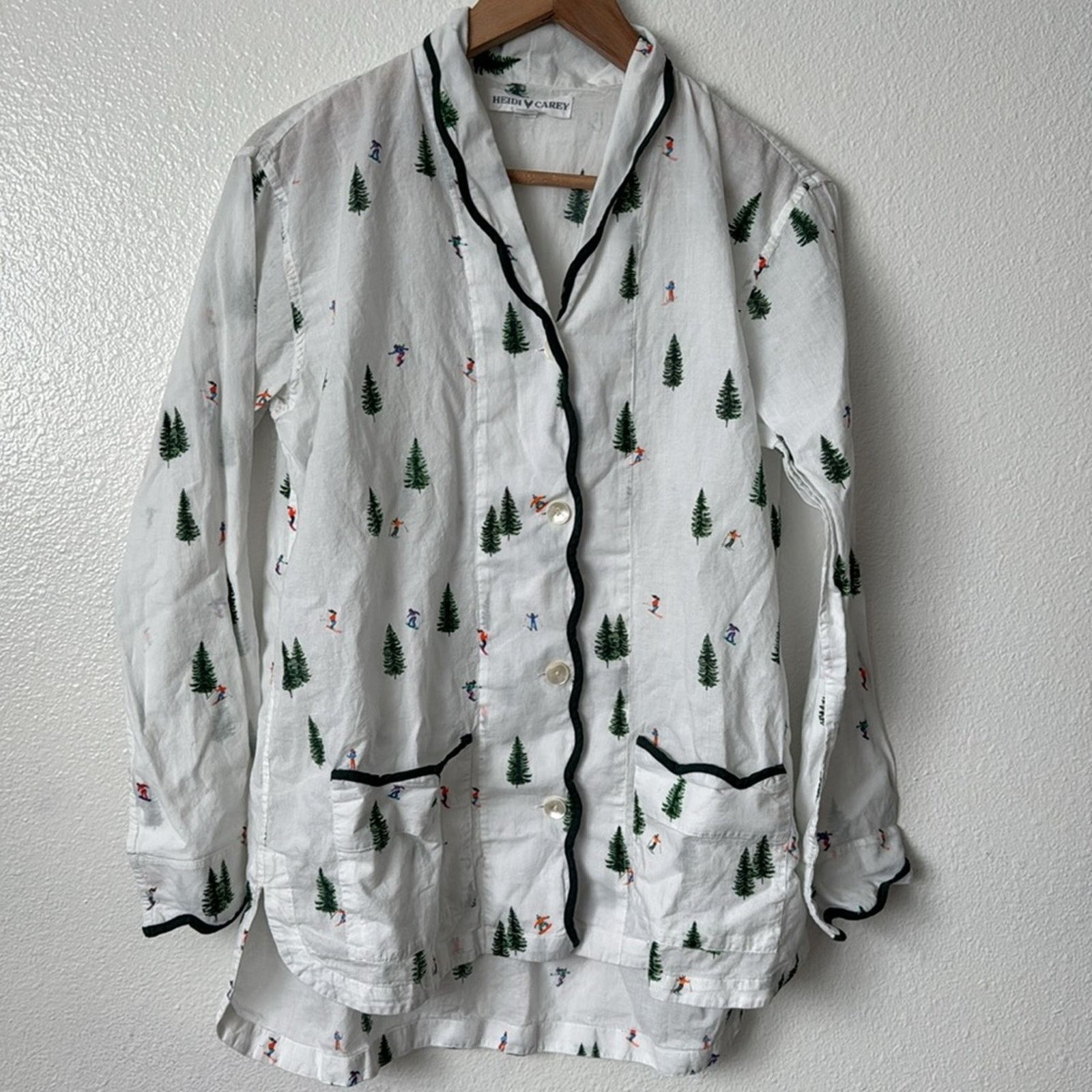 Other Heidi Carey M Ski Print Cotton Pajama Set Size M / US 6-8 / IT 42-44 - 6 Thumbnail