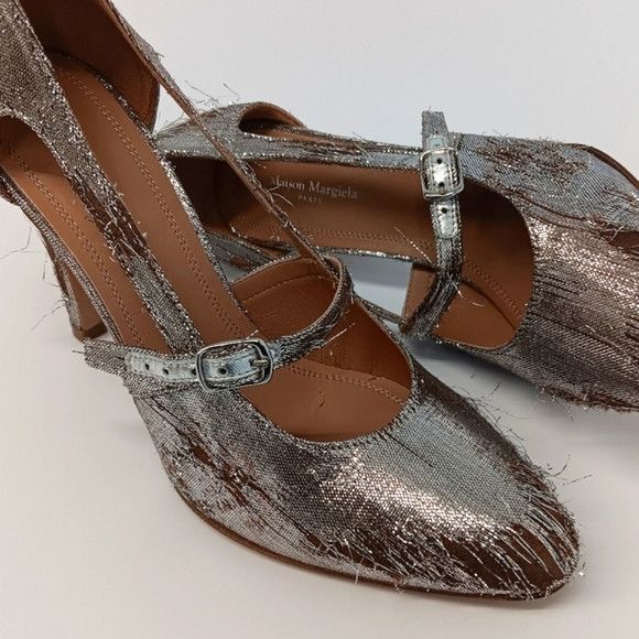 Maison Margiela Maison Margiela Distressed Metallic Mary Jane Pumps -EU36 Size US 6 / IT 36 - 7 Thumbnail