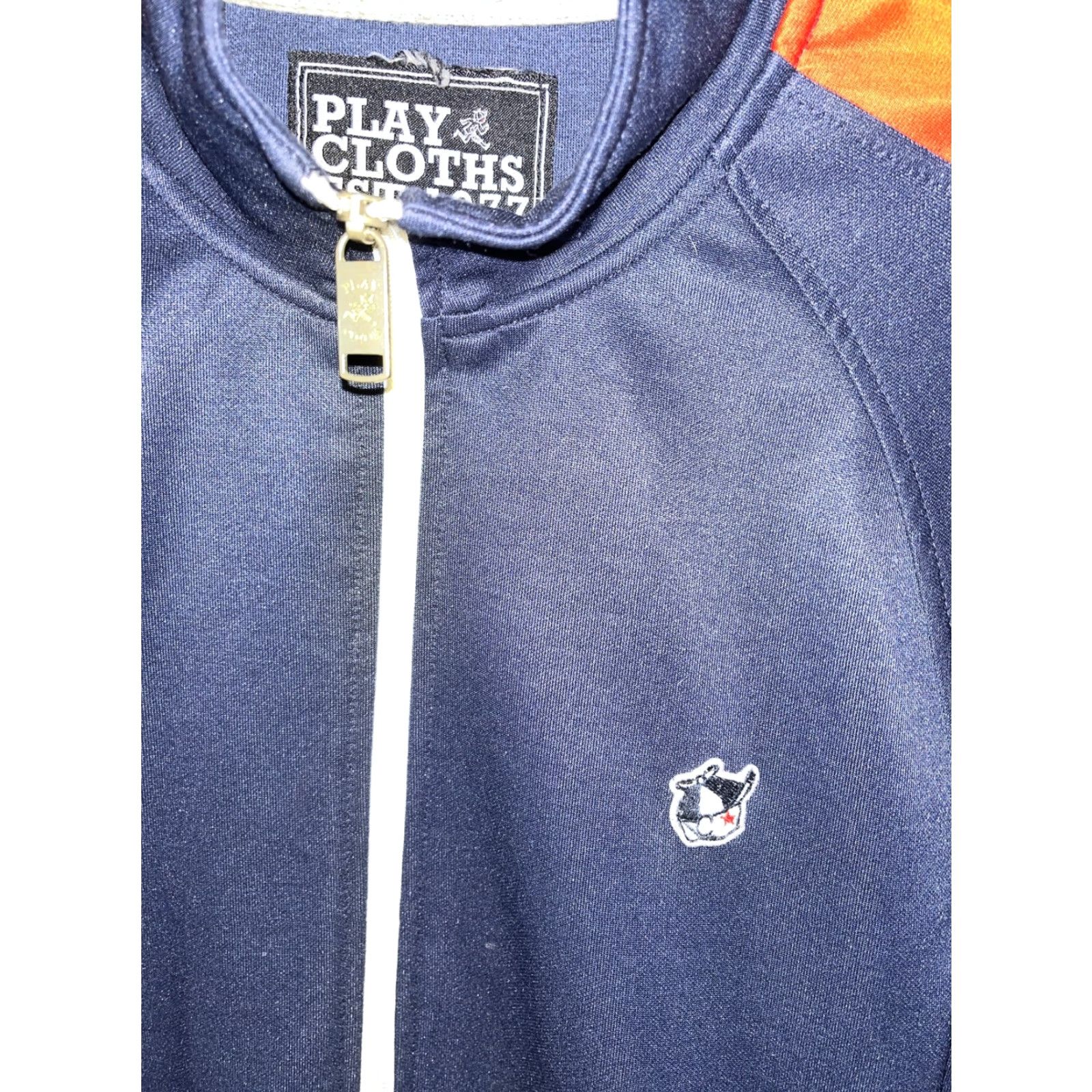 Logo 7 Play Cloths Jacket Mens XL Track Color Block Sleeve Blue Red Yellow Logo W/ Jack Size US XL / EU 56 / 4 - 2 Thumbnail