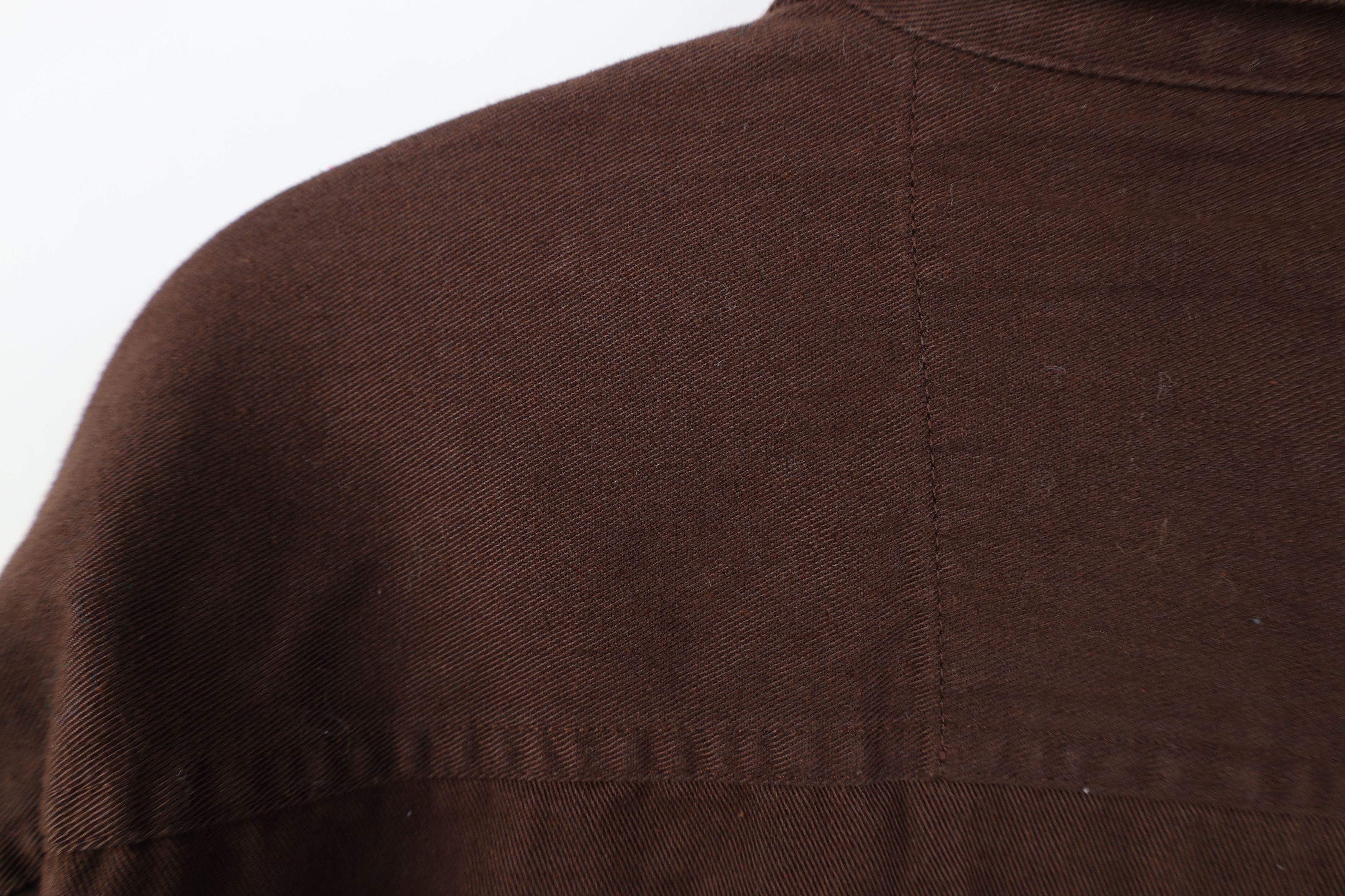 Vintage Vintage 90s Streetwear Twill Big Pocket Button Shirt Brown Size US L / EU 52-54 / 3 - 12 Thumbnail