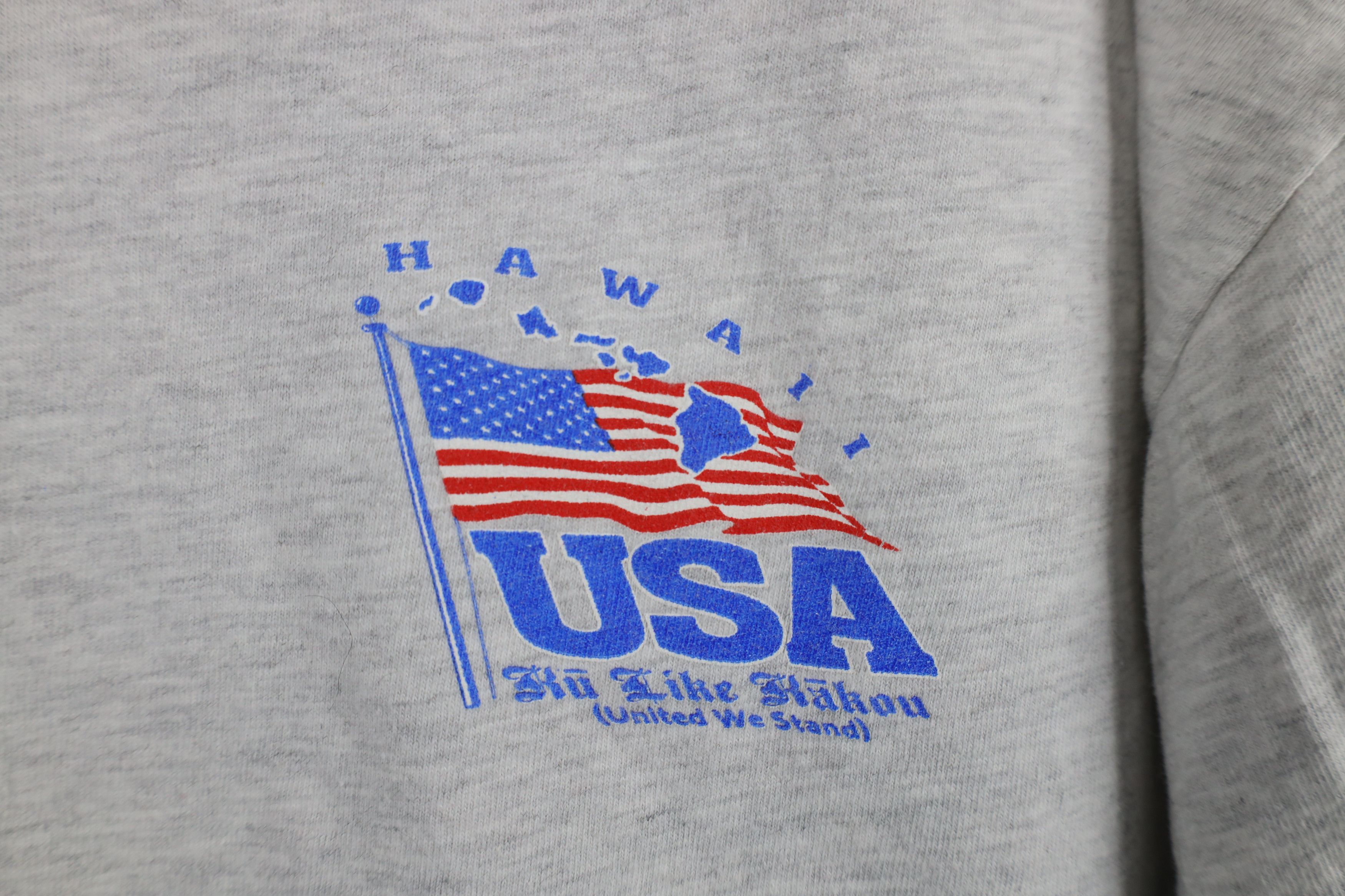 Vintage Vintage 90s Hawaii USA Ku Like Kakou United We Stand T-Shirt Size US XXL / EU 58 / 5 - 4 Thumbnail