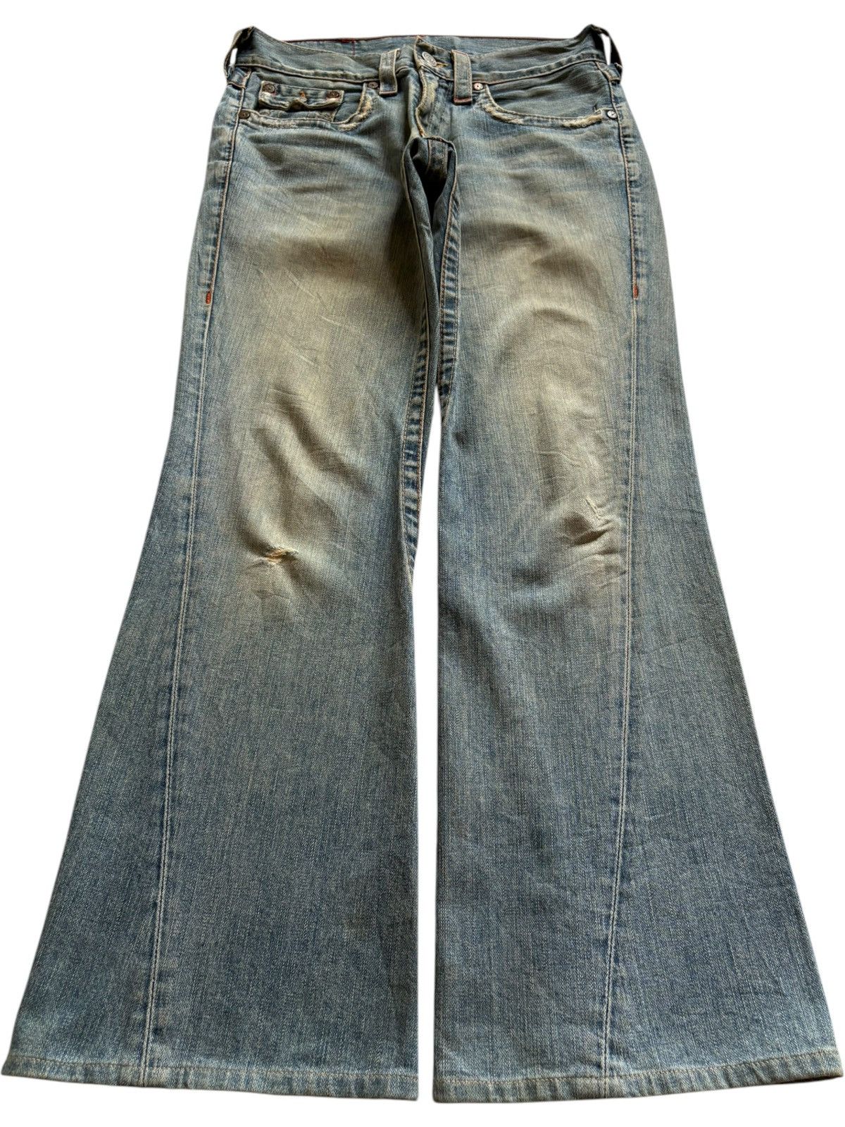 True Religion Vintage / Y2K True Religion Joey Mud Wash Flare Jeans Size US 31 - 1 Thumbnail